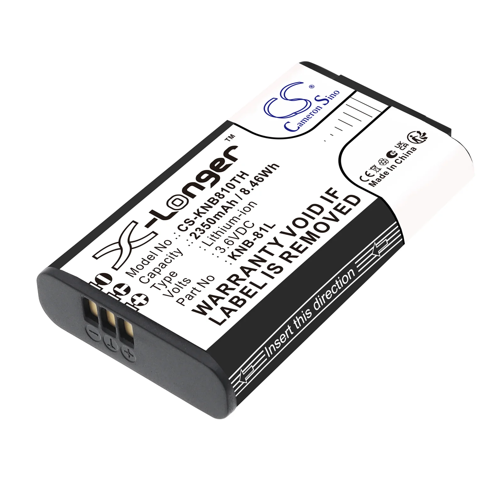 CS-KNB810TH : Battery for Kenwood NX-P500, PKT-300, TK-3601D - Replaces Kenwood KNB-81L, KNB-81LI - Image 3