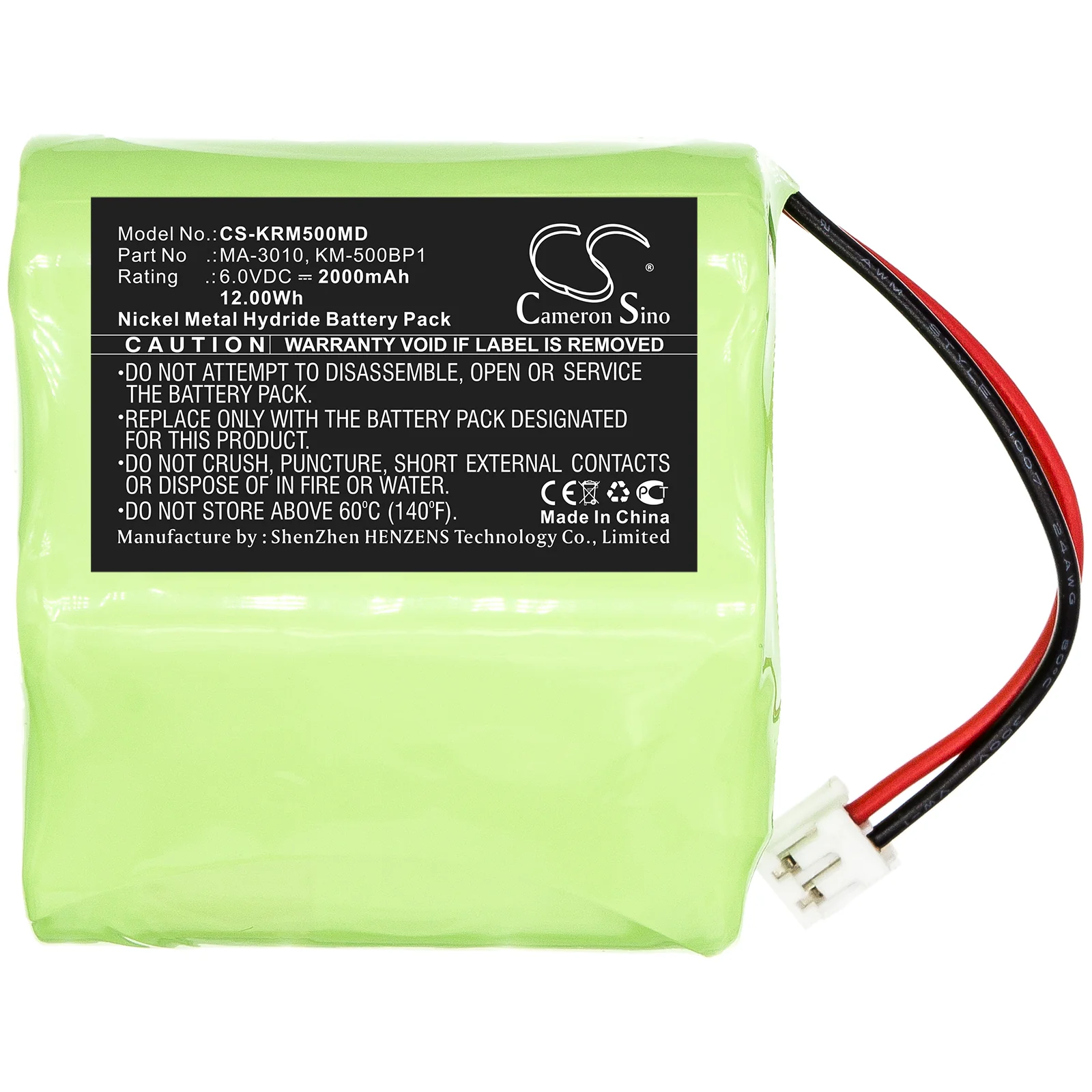 CS-KRM500MD : Battery for Marco KM500, KM-500 Auto Keratometer - Replaces Marco MA-3010, KM-500BP1 - Image 4