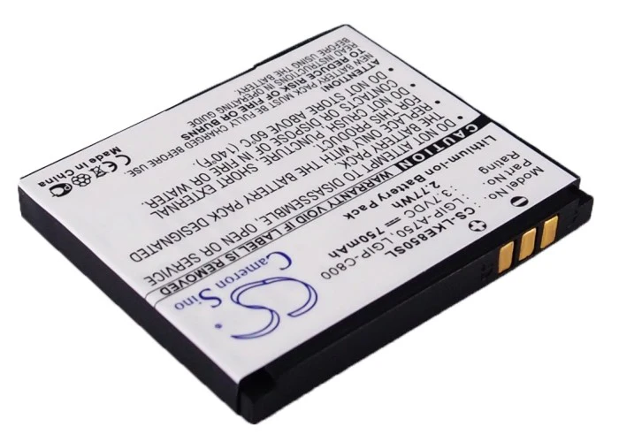 CS-LKE850SL : Battery for LG KE820, KE850, KG99 and others - Replaces LG LGIP-A750, LGIP-C800 - Image 2