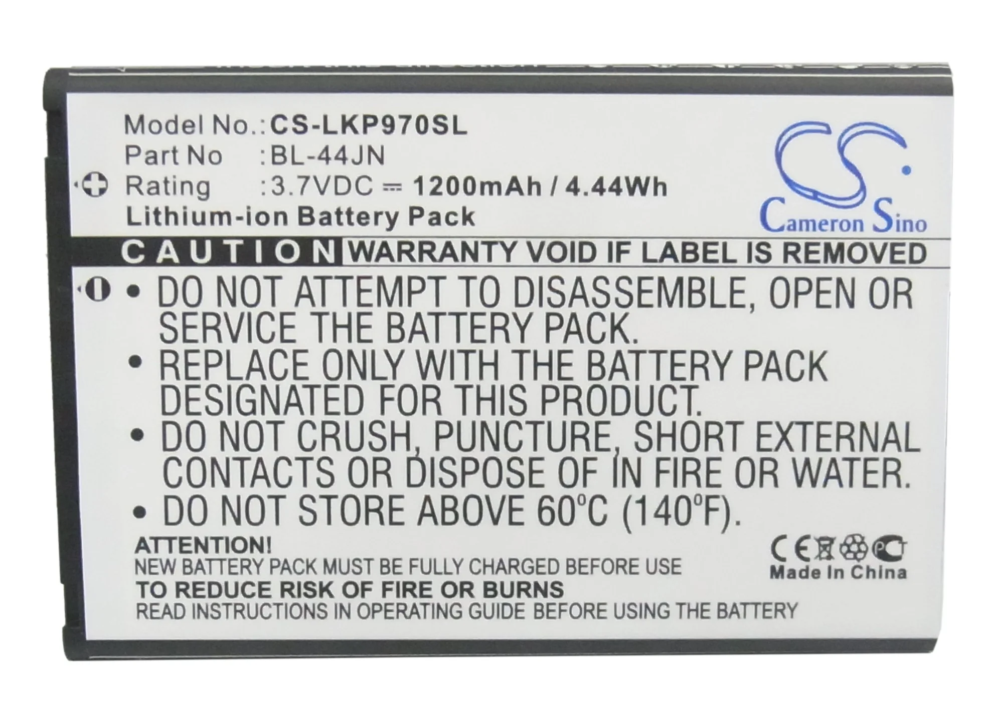 CS-LKP970SL : Battery for T-Mobile LGE739, myTouch - Replaces LG BL-44JN, EAC61679601, 1ICP5/44/65 and others - Image 5