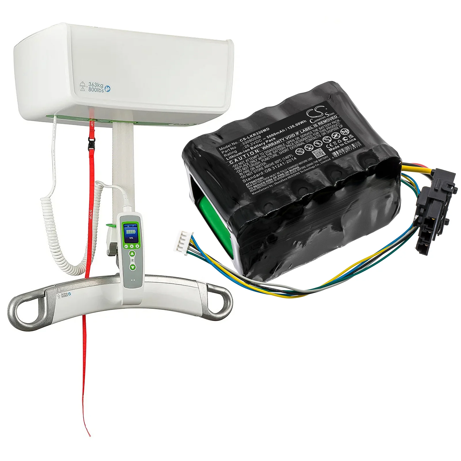 CS-LKR330MD : Battery for LikoGuard Overhead Patient Lift, Likoguard L, XL Ceiling Hoist Motors - Replaces LikoGuard 33090009 - Image 6