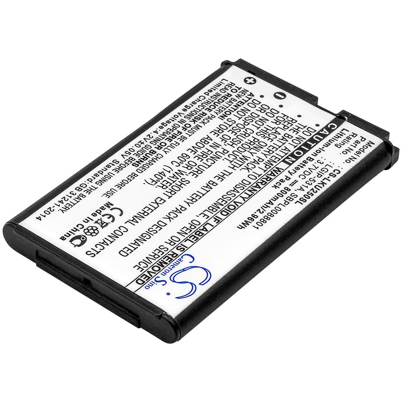 CS-LKU250SL : Battery for LG A100 Amigo, LG-T500, T500 and others - Replaces LG LGIP-531A, SBPL0088801 - Image 2