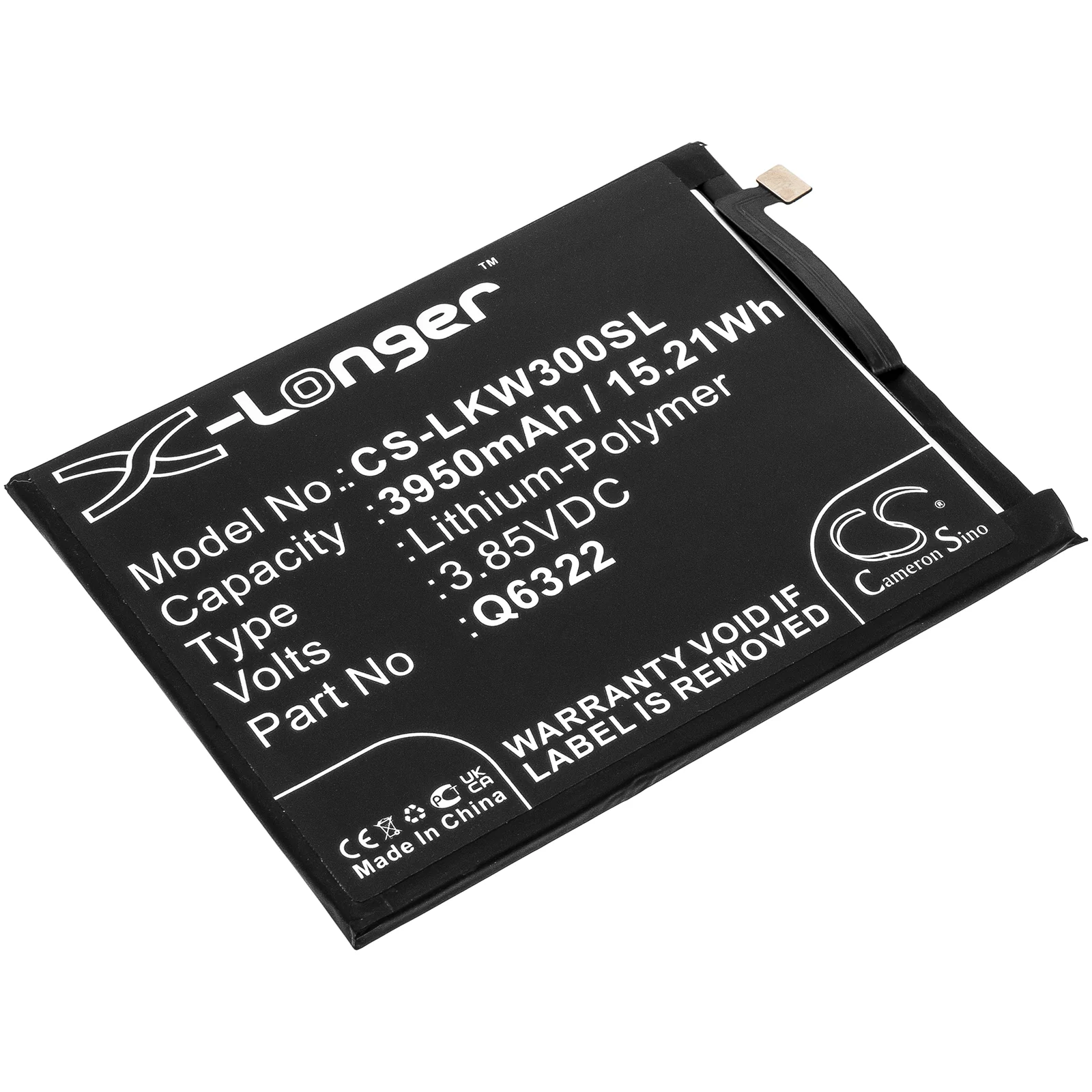CS-LKW300SL : Battery for LG W30 - Replaces LG Q6322 - Image 3