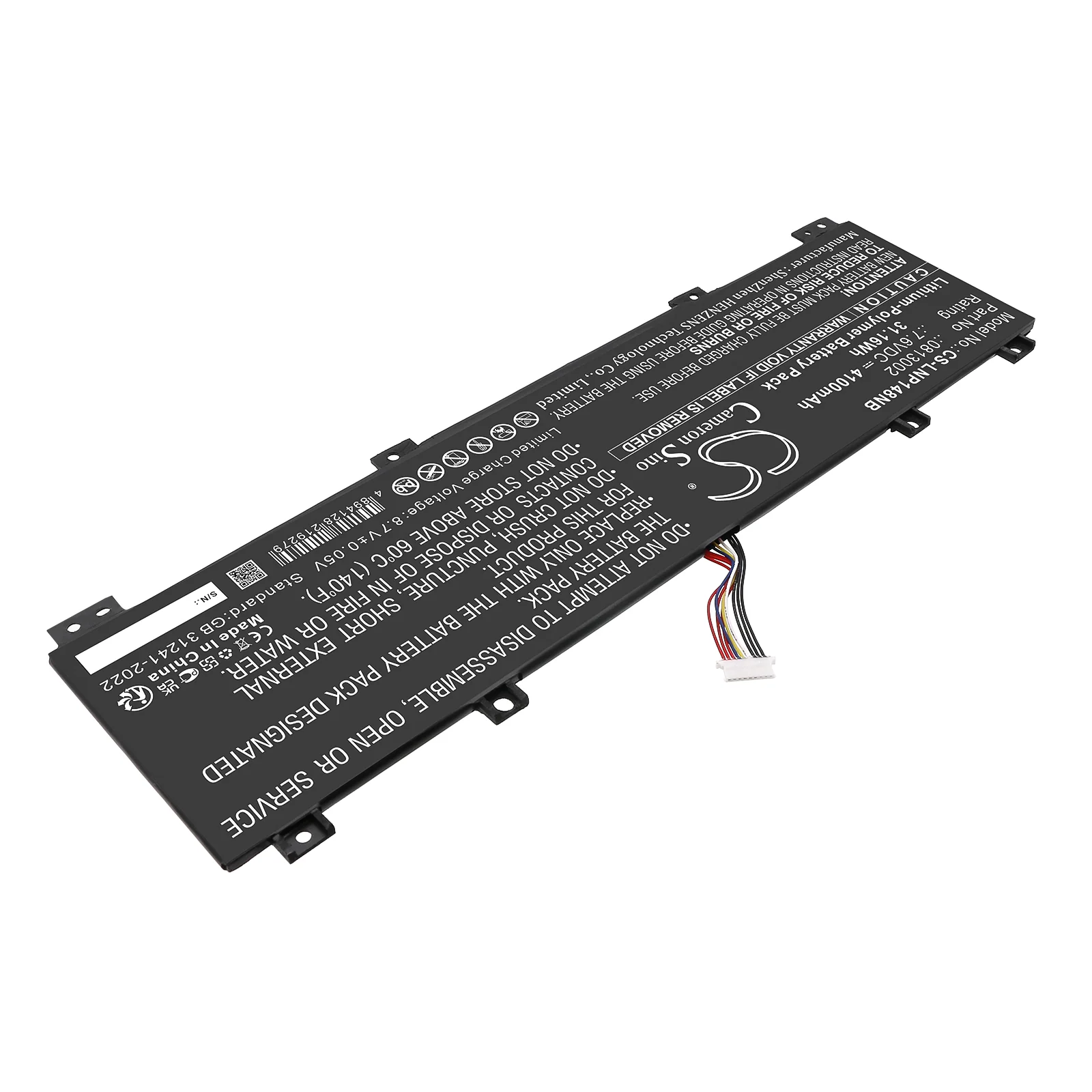 CS-LNP148NB : Battery for Lenovo IdeaPad 100S-14IBR, IdeaPad 100S-14IBR 80R9, IdeaPad 100S-14IBR(80R9002WGE) and others - Replaces Lenovo 0813002, 5B10K65026, NC140BW1-2S1P - Image 2