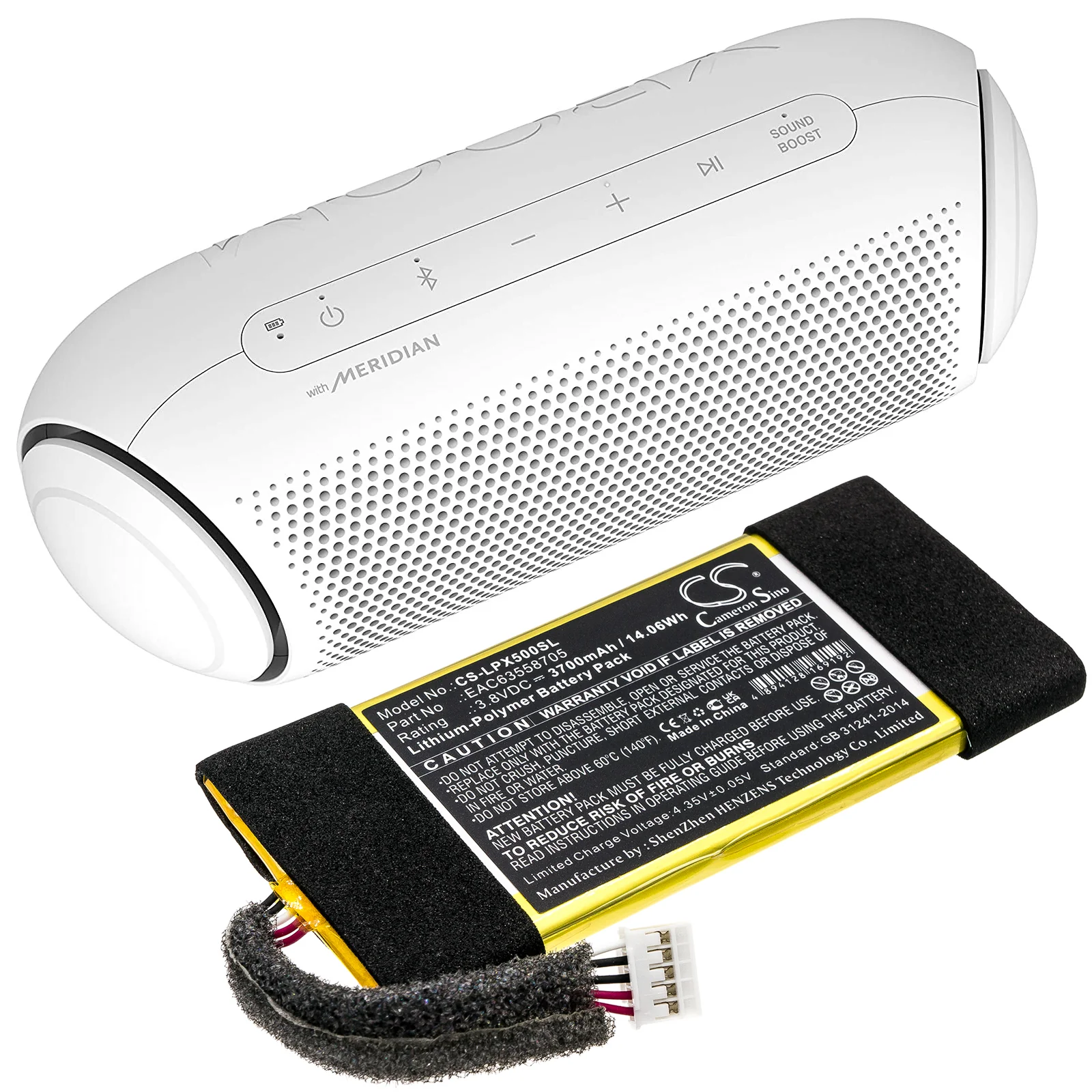 CS-LPX500SL : Battery for LG XBOOM Go PL5, PL5W - Replaces LG EAC63558705 - Image 6