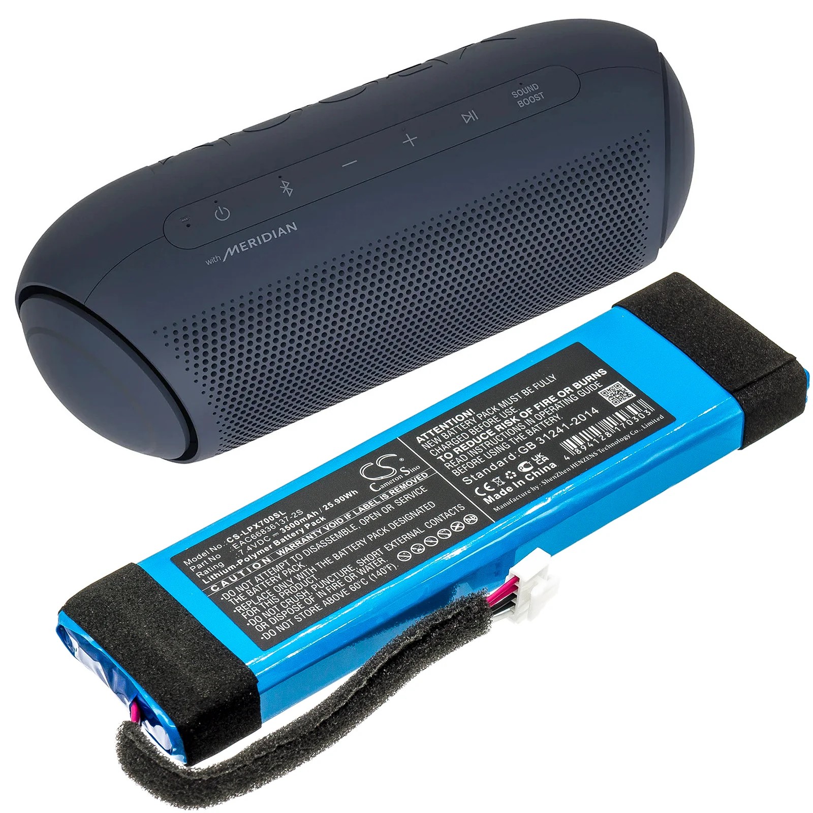 CS-LPX700SL : Battery for LG XBOOM Go PL7 - Replaces LG EAC66836137-2S - Image 6