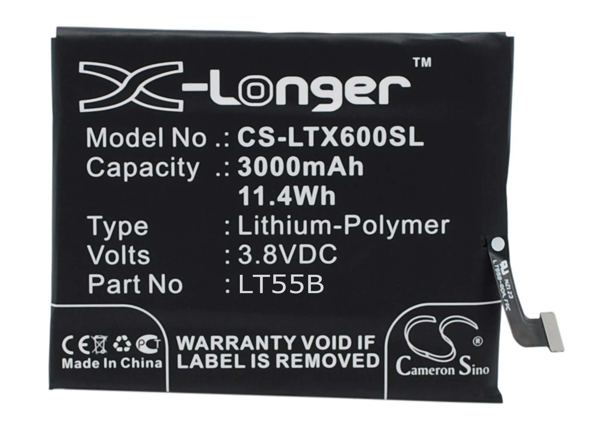 CS-LTX600SL : Battery for LeTV 1, X600, LT55B - Replaces LeTV LT55B - Image 3