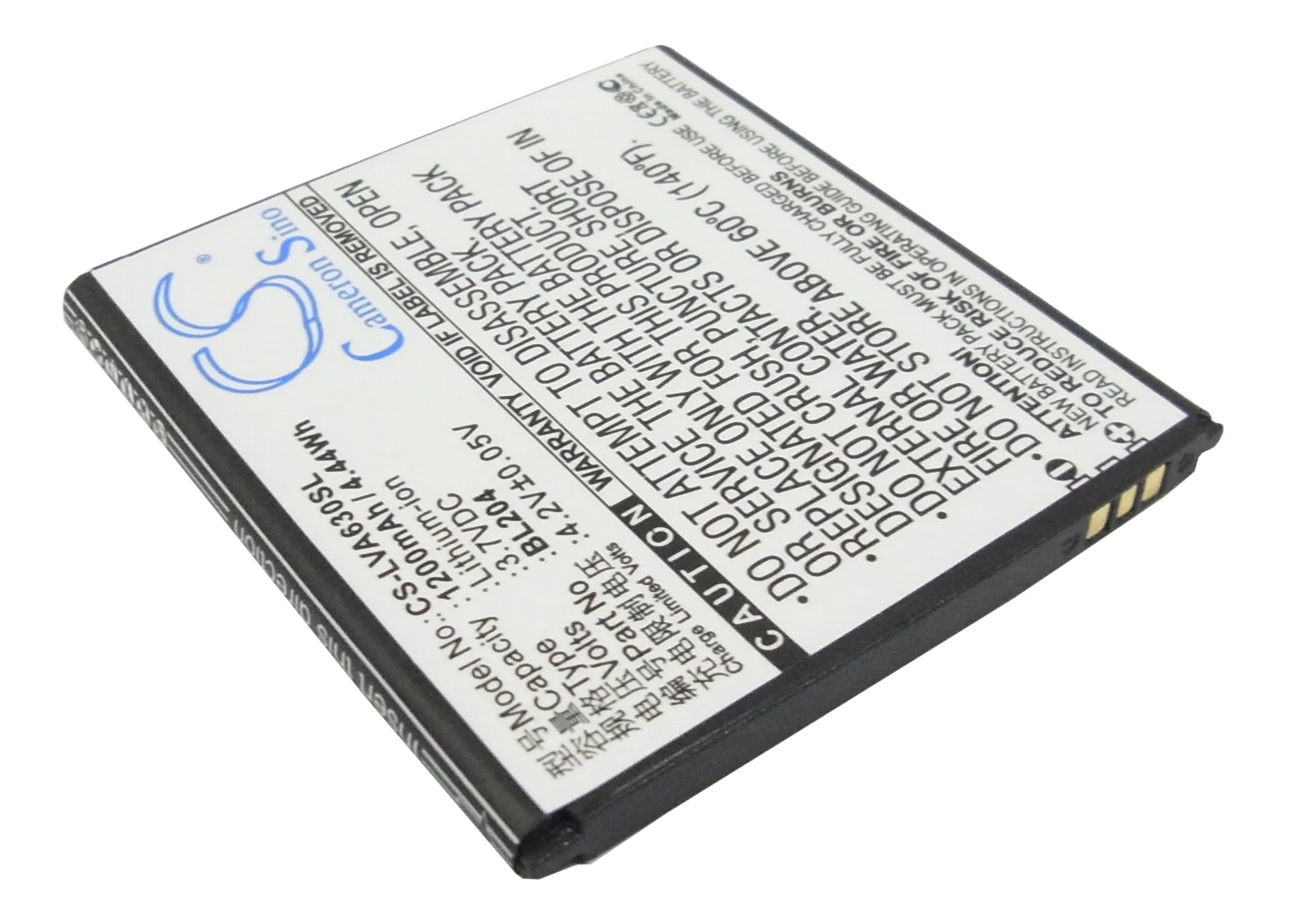 CS-LVA630SL : Battery for Lenovo A586, A765e, A630T and others - Replaces Lenovo BL204 - Image 2