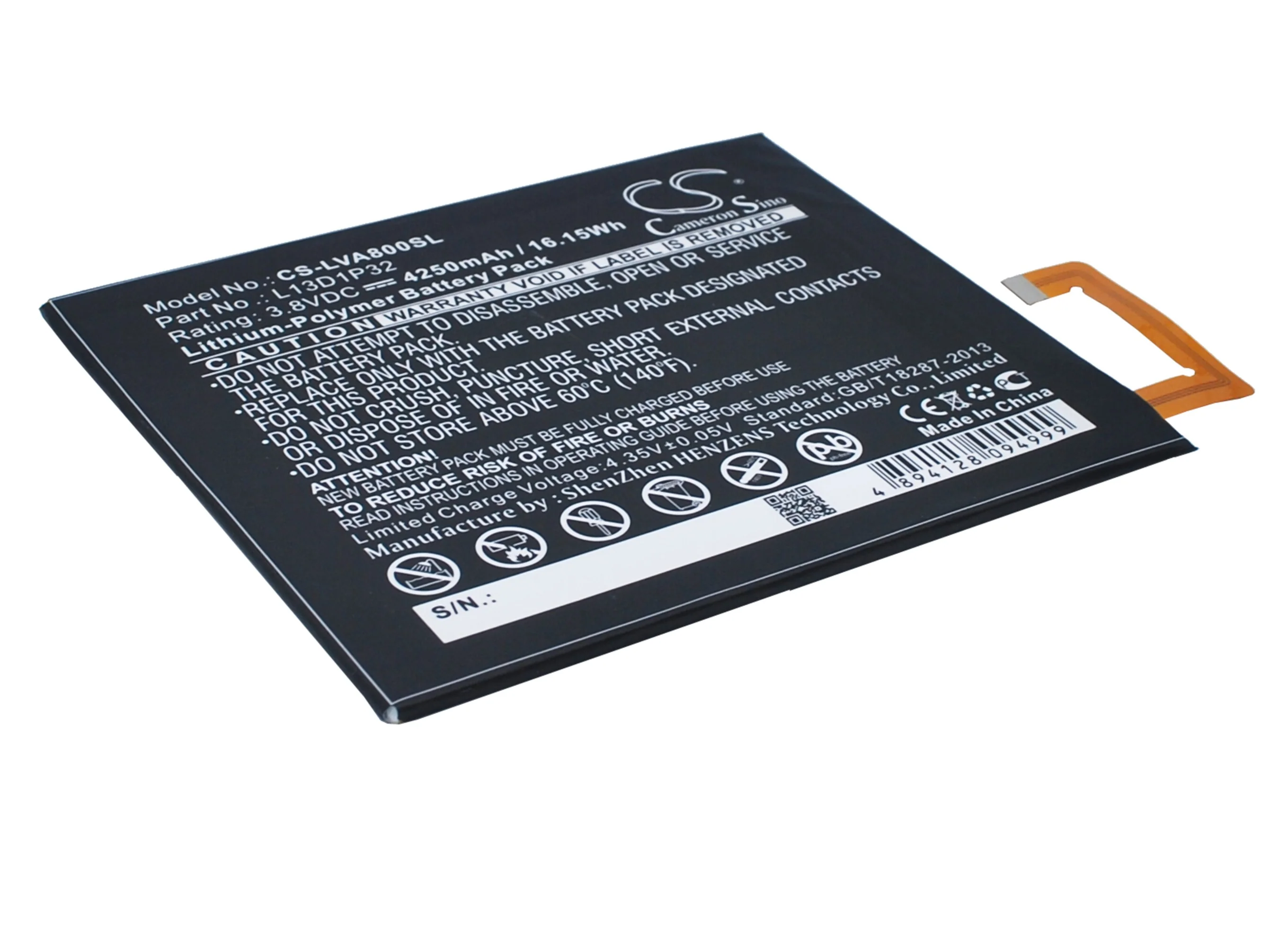 CS-LVA800SL : Battery for Lenovo IdeaPad A8, IdeaPad A8-50, IdeaPad A5500 and others - Replaces Lenovo L13D1P32 - Image 2