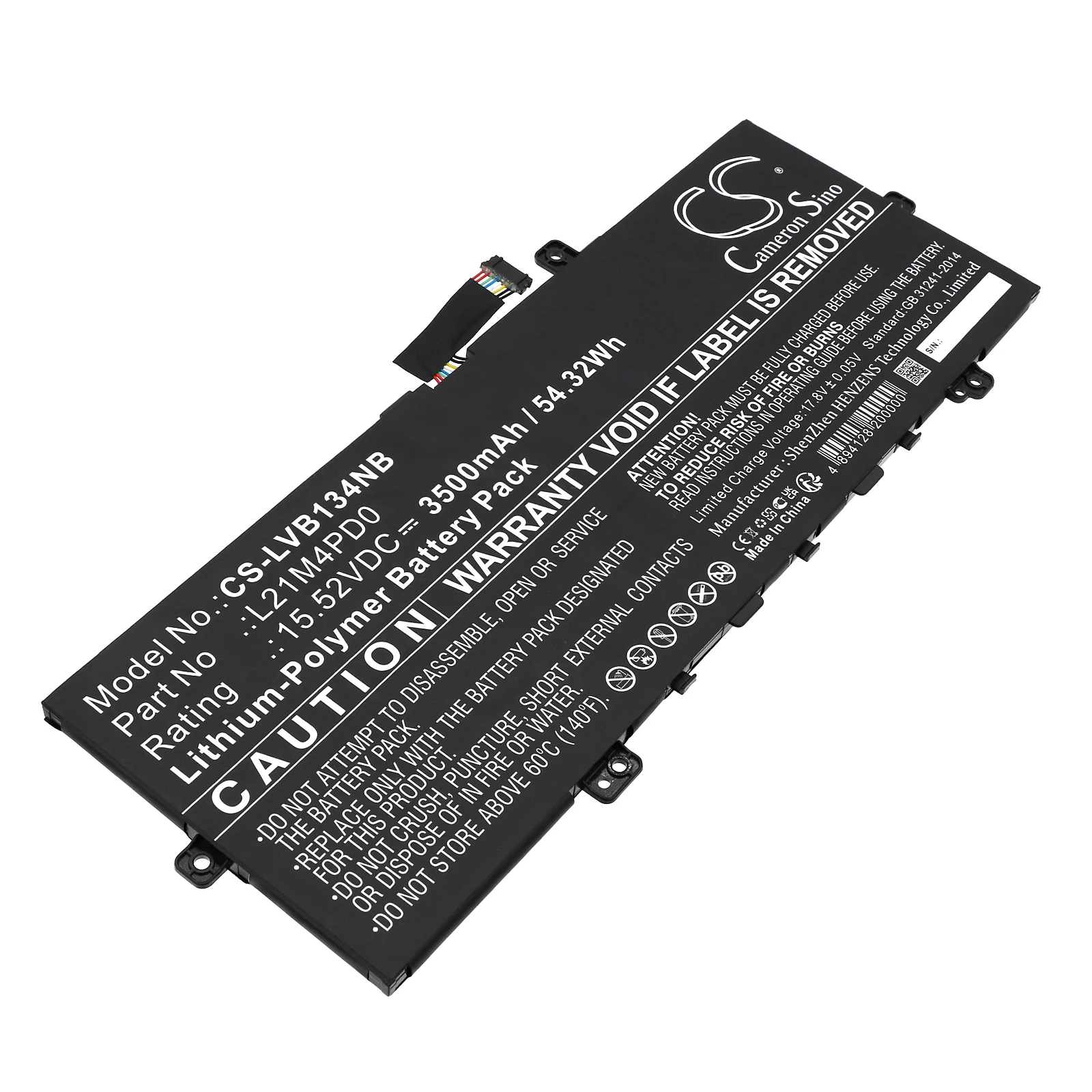 CS-LVB134NB : Battery for Lenovo ThinkBook 13s G4 IAP-21AR001BGE, ThinkBook 13s G4 IAP-21AR0022US, ThinkBook 13s G4 IAP-21AR000RGM and others - Replaces Lenovo 5B11D96862, 5B11D96864, 5B11D96865 and others - Image 4