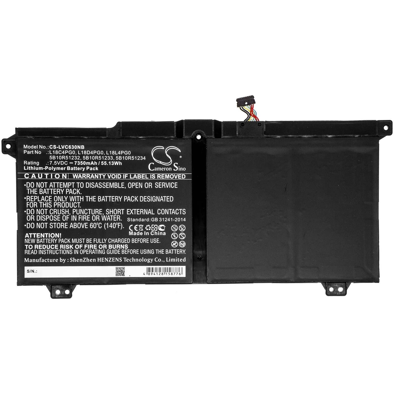 CS-LVC630NB : Battery for Lenovo Yoga Chromebook C630, Chromebook C340-15 - Replaces Lenovo 5B10R51232, 5B10R51233, 5B10R51234 and others - Image 3