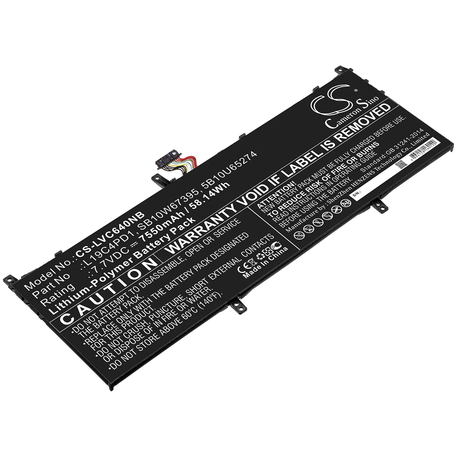 CS-LVC640NB : Battery for Lenovo Yoga C640 13, Yoga C640 13IML - Replaces Lenovo SB10W67395, 5B10U65274, L19C4PD1 and others