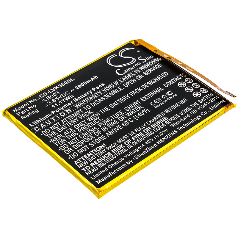 CS-LVK350SL : Battery for Lenovo K5, K5 Dual SIM, K350t - Replaces Lenovo LB003