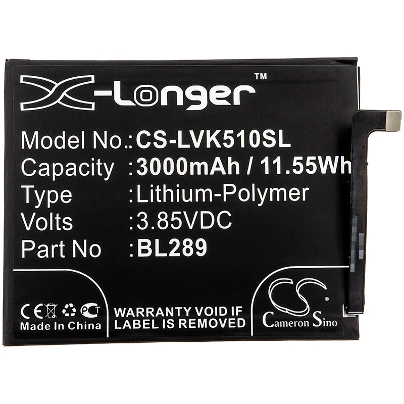 CS-LVK510SL : Battery for Lenovo K5 Play, L38021 - Replaces Lenovo BL289 - Image 3