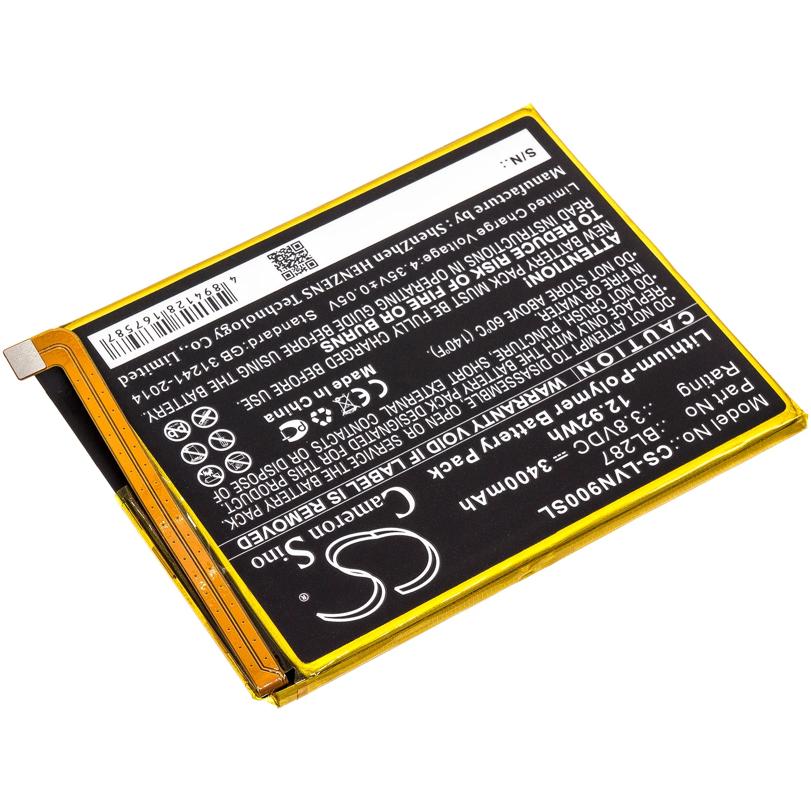 CS-LVN900SL : Battery for Lenovo K9 Note - Replaces Lenovo BL287 - Image 2