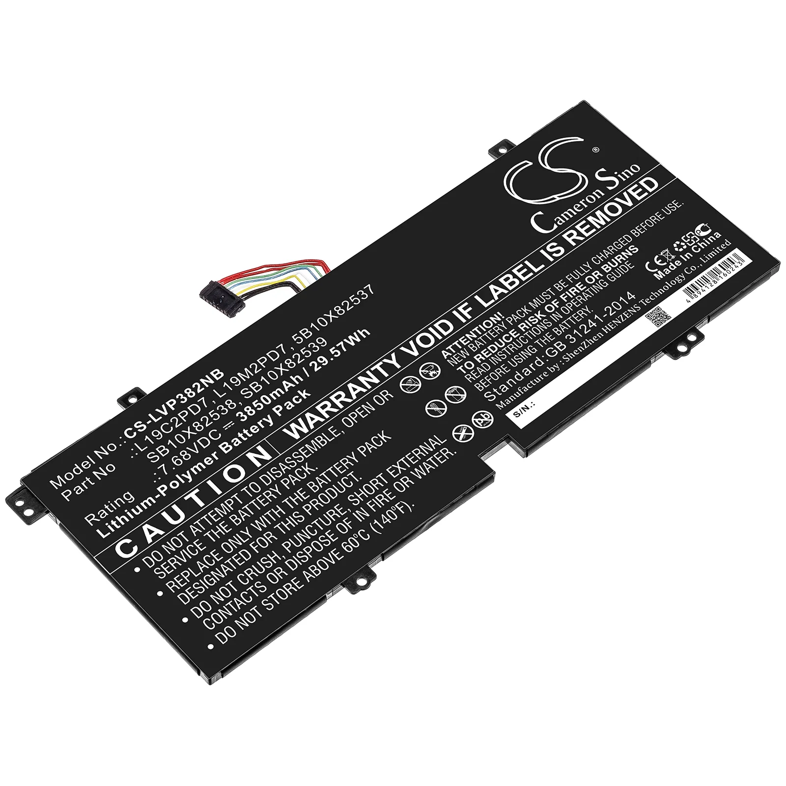 CS-LVP382NB : Battery for Lenovo IdeaPad 3 10IGL5 (82AT), IdeaPad Duet 3 10IGL5 82HK001WSC, IdeaPad Duet 3 10IGL5 82AT00A9SB and others - Replaces Lenovo L19C2PD7, 5B10X82537, L19M2PD7 and others