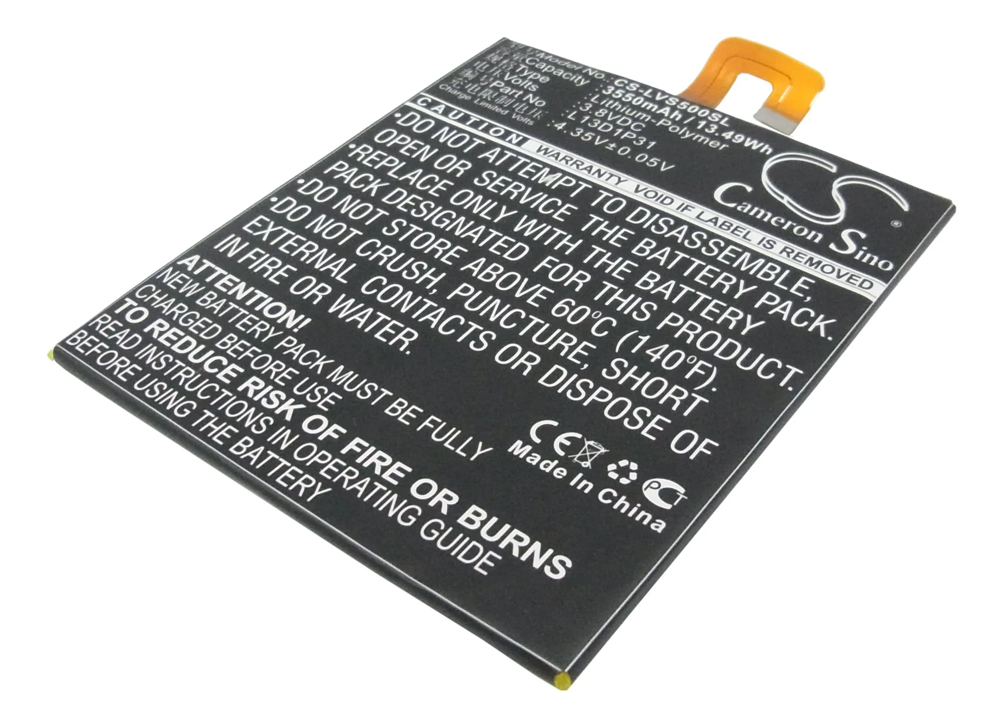 CS-LVS500SL : Battery for Lenovo IdeaPad S5000, TAB 2 A7-20, IdeaTab 2 A7-30 and others - Replaces Lenovo L13D1P31