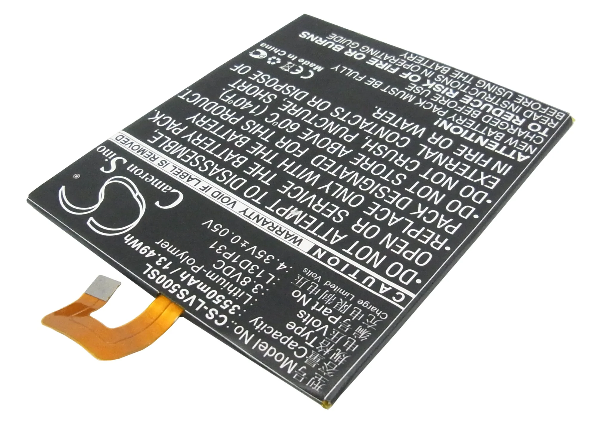 CS-LVS500SL : Battery for Lenovo IdeaPad S5000, TAB 2 A7-20, IdeaTab 2 A7-30 and others - Replaces Lenovo L13D1P31 - Image 2