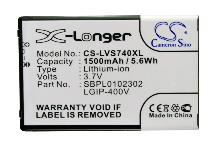 CS-LVS740XL : Battery for Verizon VS740, VS750, Ally VS740 and others - Replaces Verizon LGIP-400V, SBPL0102302, SBPP0027402 - Image 5