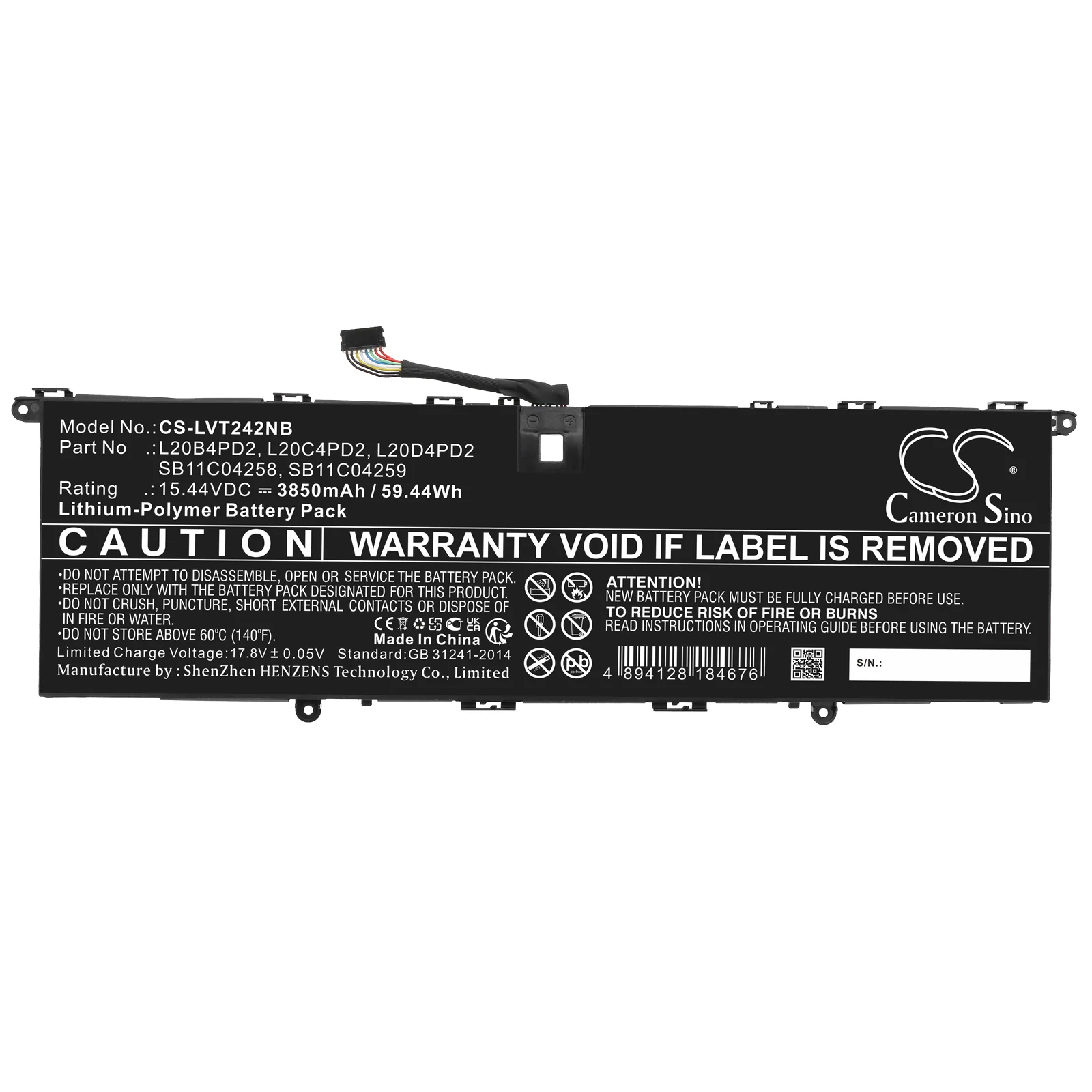 CS-LVT242NB : Battery for Lenovo ThinkBook 14p G2 ACH 20YN000LUS, ThinkBook 14p G2 ACH 20YN001DKR, ThinkBook 14p G2 ACH 20YN001VKR and others - Replaces Lenovo L20B4PD2, L20C4PD2, L20D4PD2 and others - Image 3