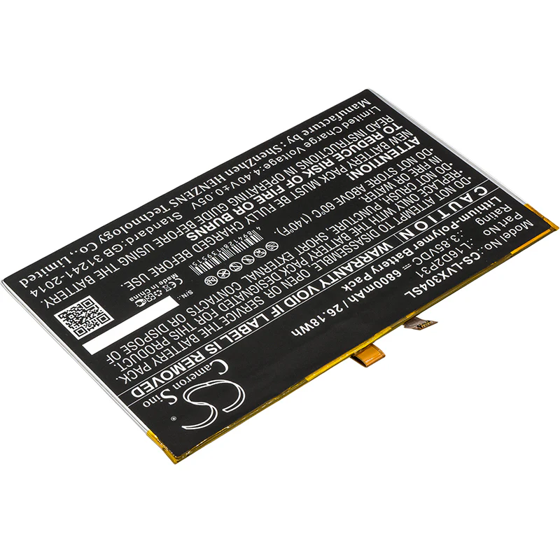 CS-LVX304SL : Battery for Lenovo Tab 4 10, Tab 4 10.1, TB-X304F and others - Replaces Lenovo L16D2P31 - Image 2