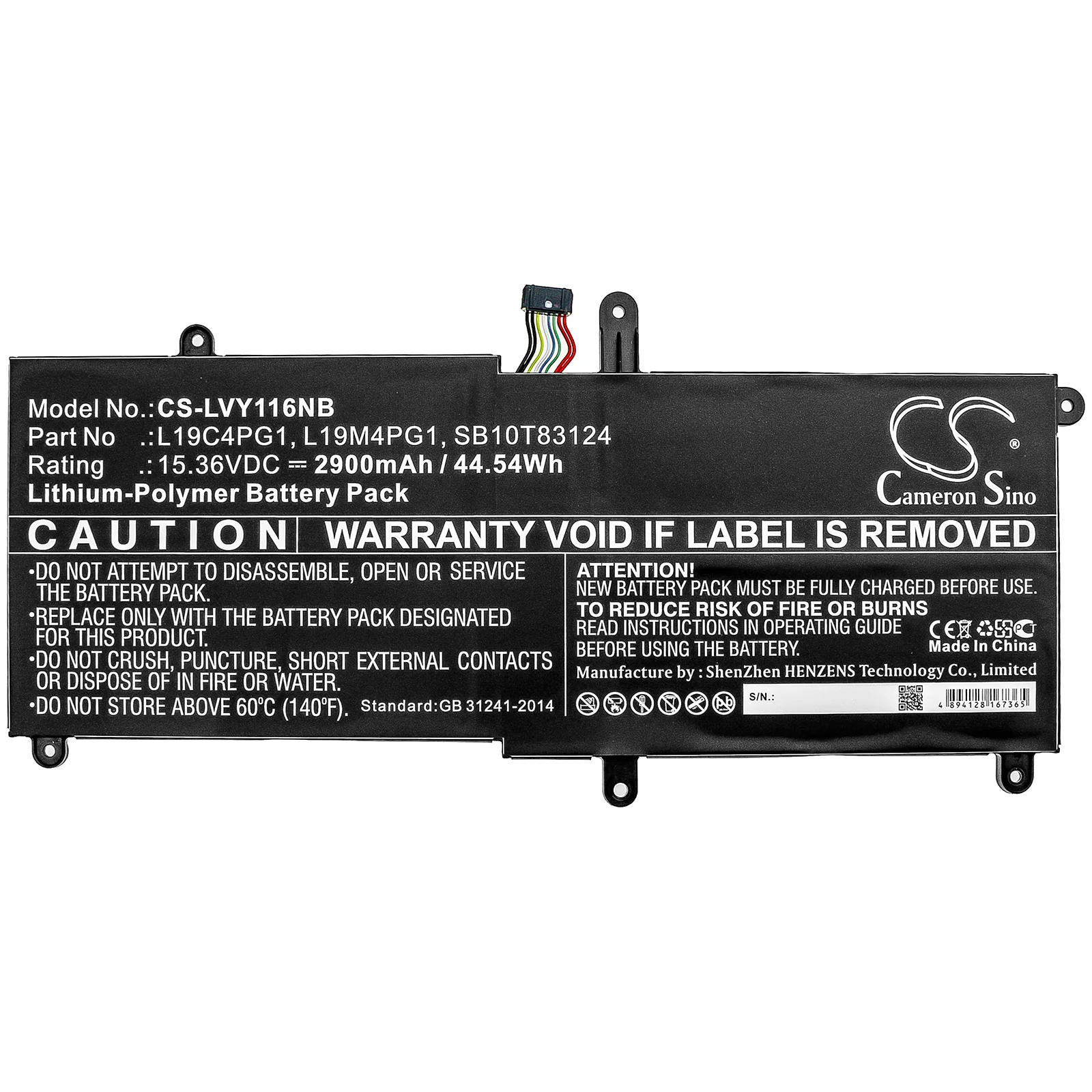 CS-LVY116NB : Battery for Lenovo 11e Yoga Gen 6 20SES00100, 11e Yoga Gen 6 20SES0FH00, 11e Yoga Gen 6 20SES0BU00 and others - Replaces Lenovo L19C4PG1, L19M4PG1, SB10T83124 and others - Image 3