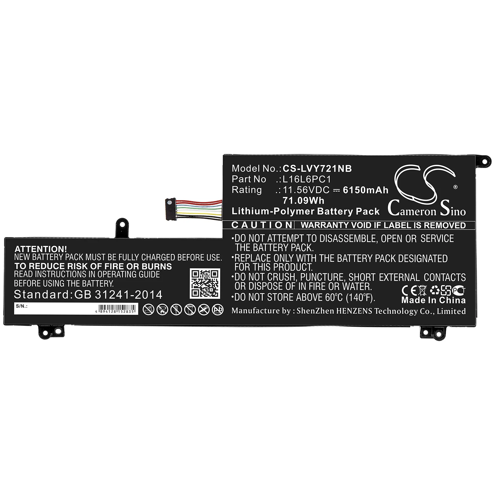 CS-LVY721NB : Battery for Lenovo Yoga 720-15Ikb, Yoga 720-15IKB (80X70041GE), Yoga 720-15IKB (80X70058GE) and others - Replaces Lenovo L16L6PC1, 5B10M53743, 5B10M53744 and others - Image 3