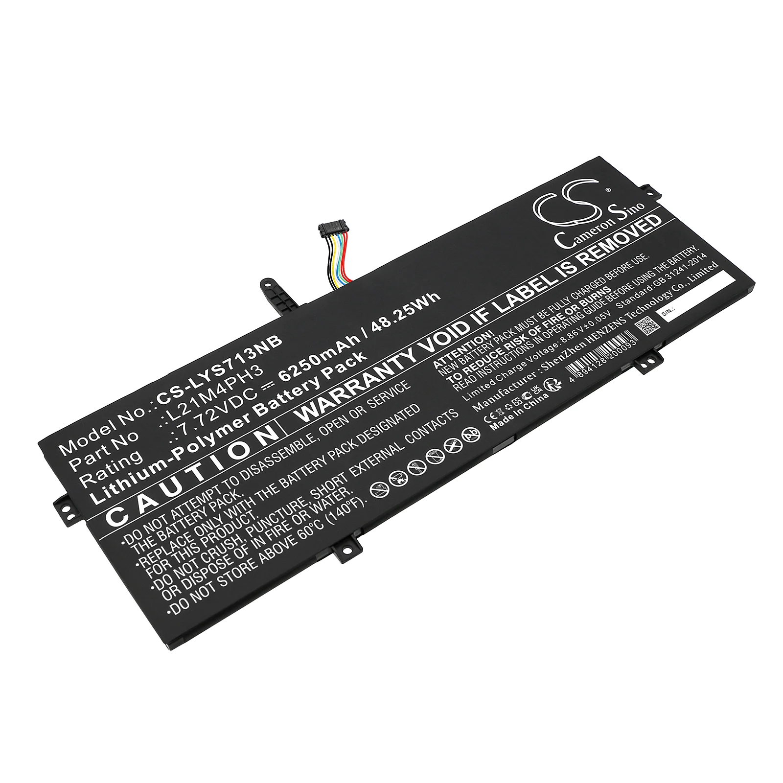 CS-LYS713NB : Battery for Lenovo Yoga Slim 7 Carbon 13IAP7 82U9003GPB, Yoga Slim 7 Carbon 13IAP7 82U90040AX, Yoga Slim 7 Carbon 13IAP7 82U9004GMX and others - Replaces Lenovo L21C4PH3, L21D4PH3, L21L4PH3 and others