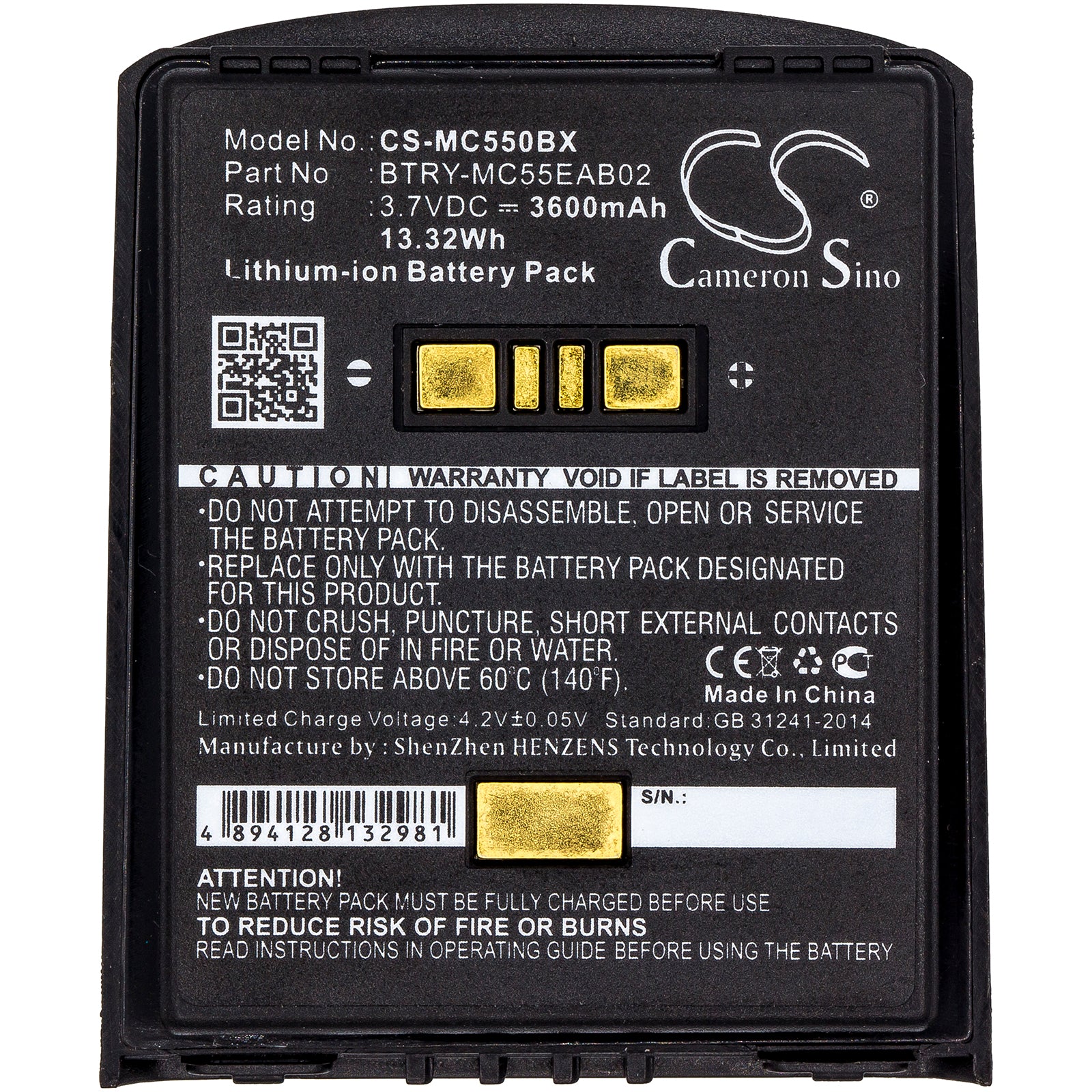 CS-MC550BX : Battery for Symbol MC55, MC55A, MC56 and others - Replaces Symbol BTRY-MC55EAB02, 82-111094-01, U60493 - Image 3