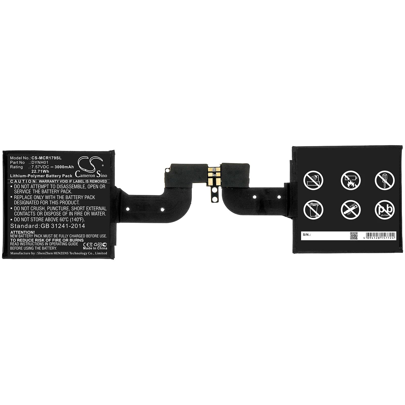 CS-MCR179SL : Battery for Microsoft Surface Book 2 1793 15, Surface Book 2 1793 - Replaces Microsoft DYNH01 - Image 3