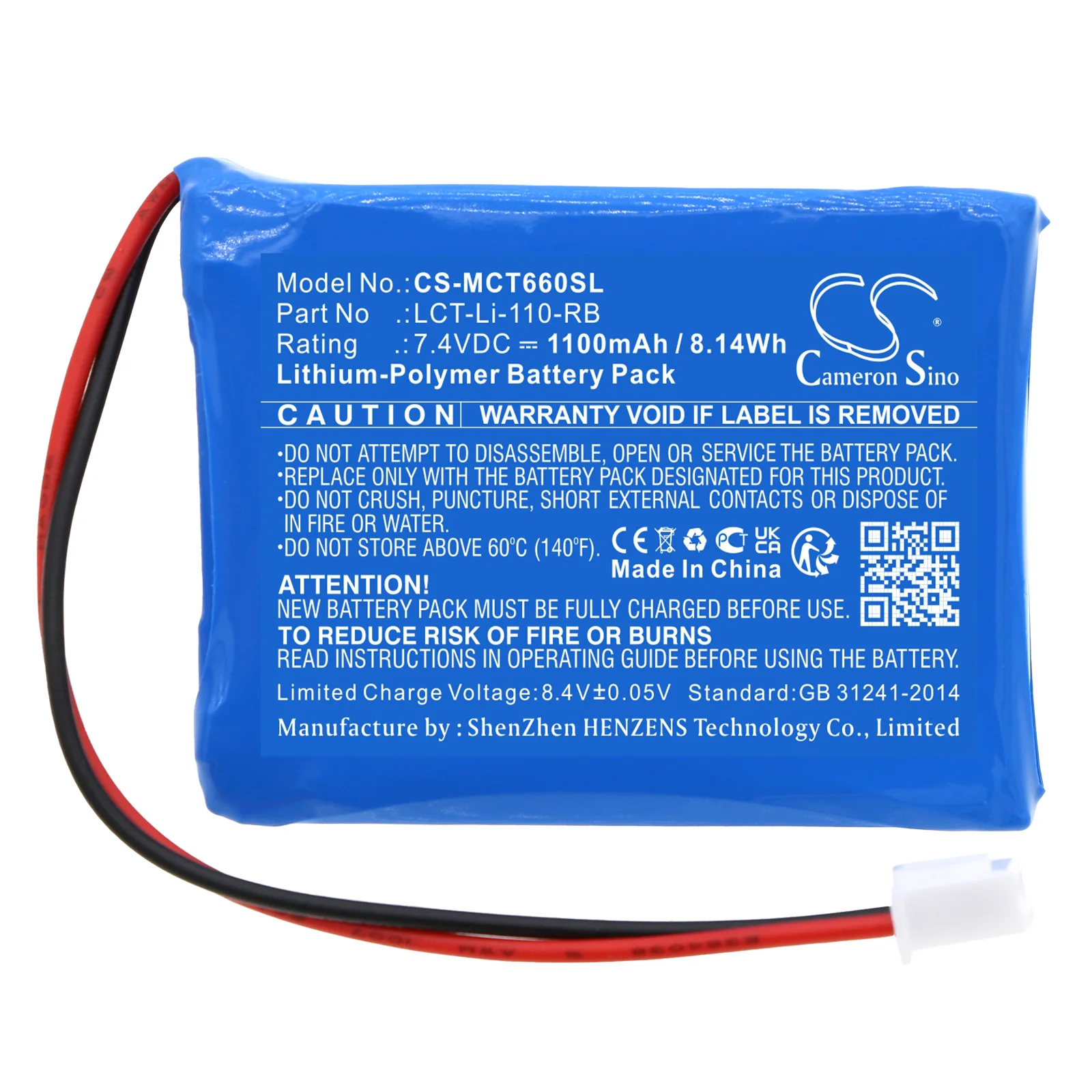 CS-MCT660SL : Battery for Tree LCT-Li-7, LCT-Li-33, LCT-Li-110 and others - Replaces Tree LCT-Li-110-RB - Image 3