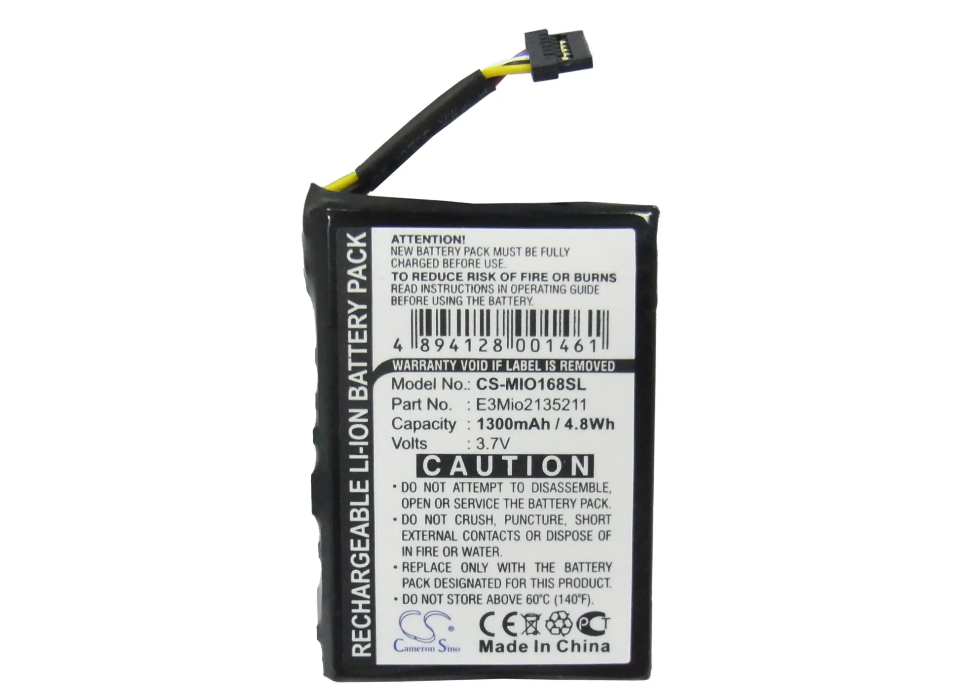 CS-MIO168SL : Battery for Typhoon MyGuide 3500 mobile, 3500Lidl, Guide and others - Replaces Mitac E3MIO2135211 - Image 5