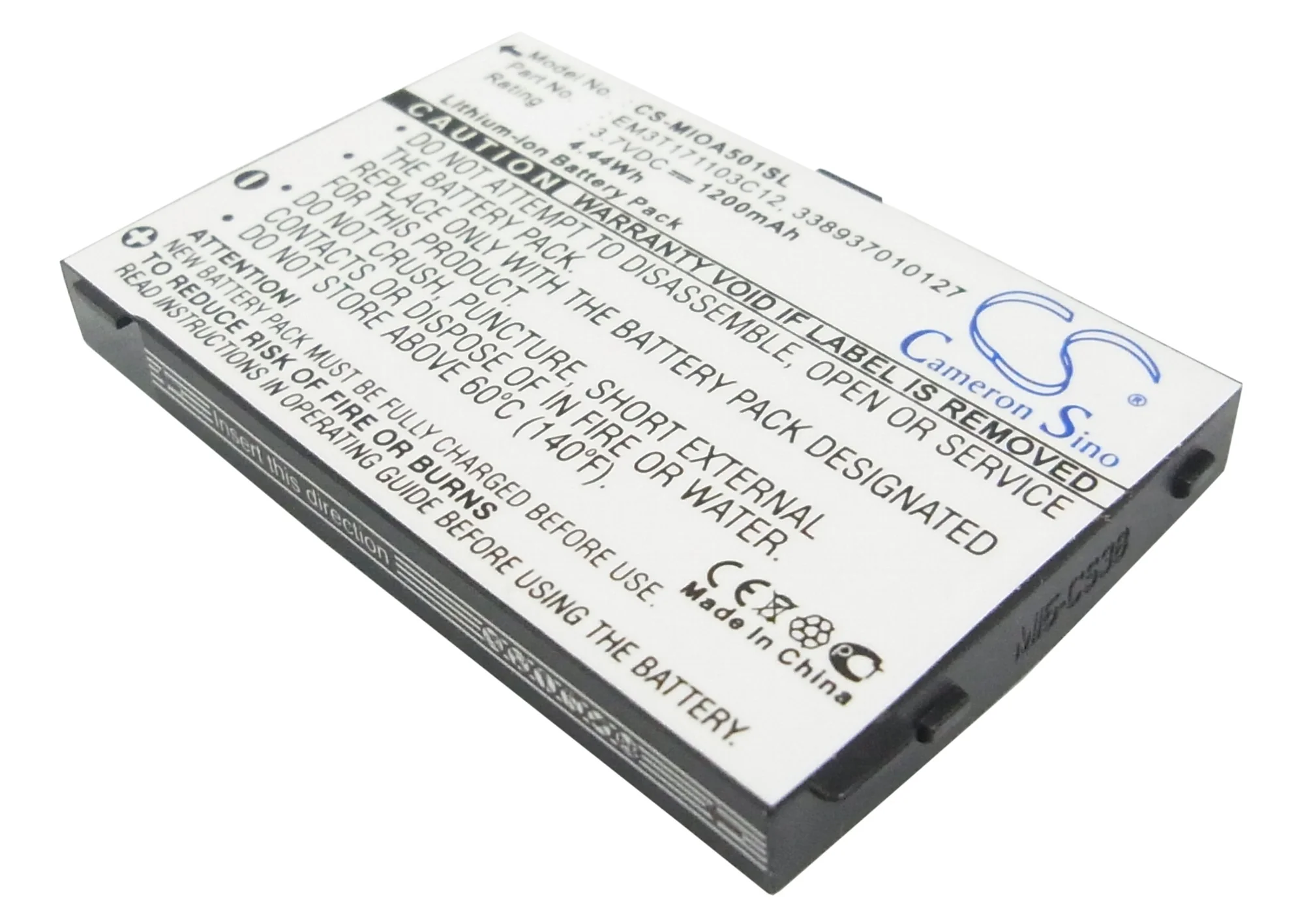 CS-MIOA501SL : Battery for Mitac Mio A500, Mio A501, Mio A502 - Replaces Mitac EM3T171103C12, 338937010127 - Image 4