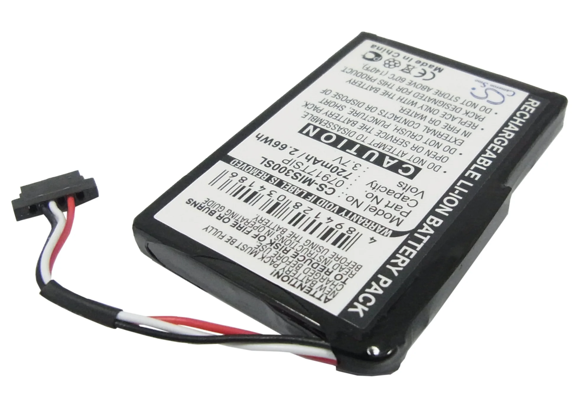 CS-MIS300SL : Battery for Mitac Mio Spirit 300, Spirit 300 Traffic, Spirit 555 and others - Replaces Mitac 07917TSIP - Image 2