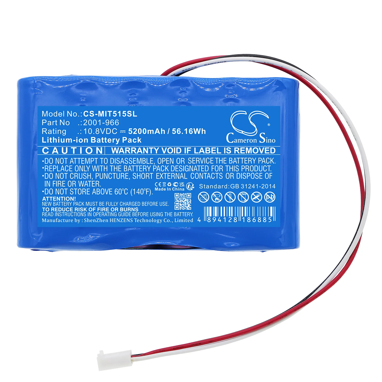 CS-MIT515SL : Battery for Megger MIT515 Insulation Resistance Tester, MIT525 Industrial Insulation Tester, MIT1025 Insulation Tester - Replaces Megger 2001-966 - Image 3