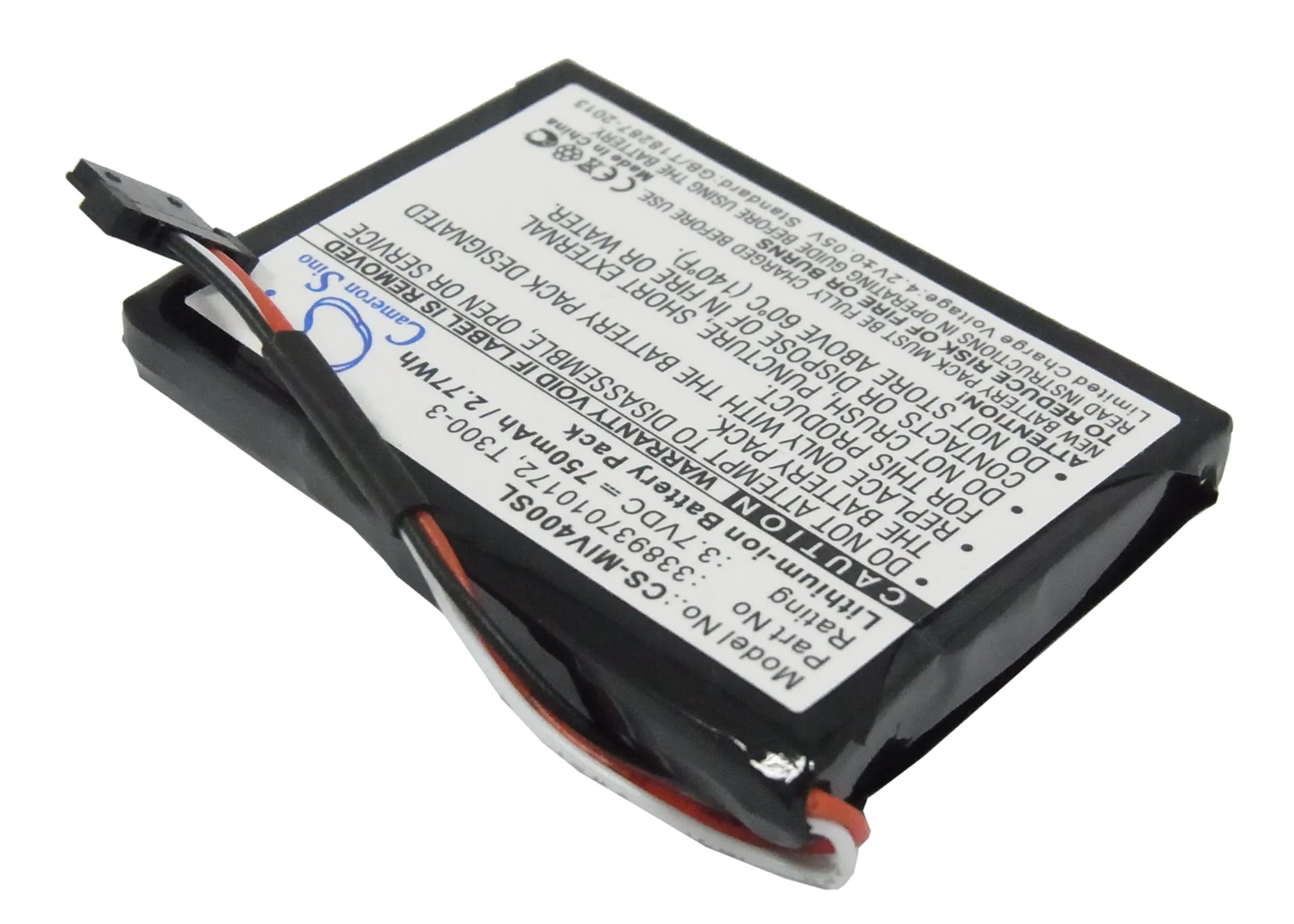 CS-MIV400SL : Battery for Mitac Mio Moov 400, Mio Moov 405, MIO 4190 and others - Replaces Mitac 338937010172, T300-3 - Image 6