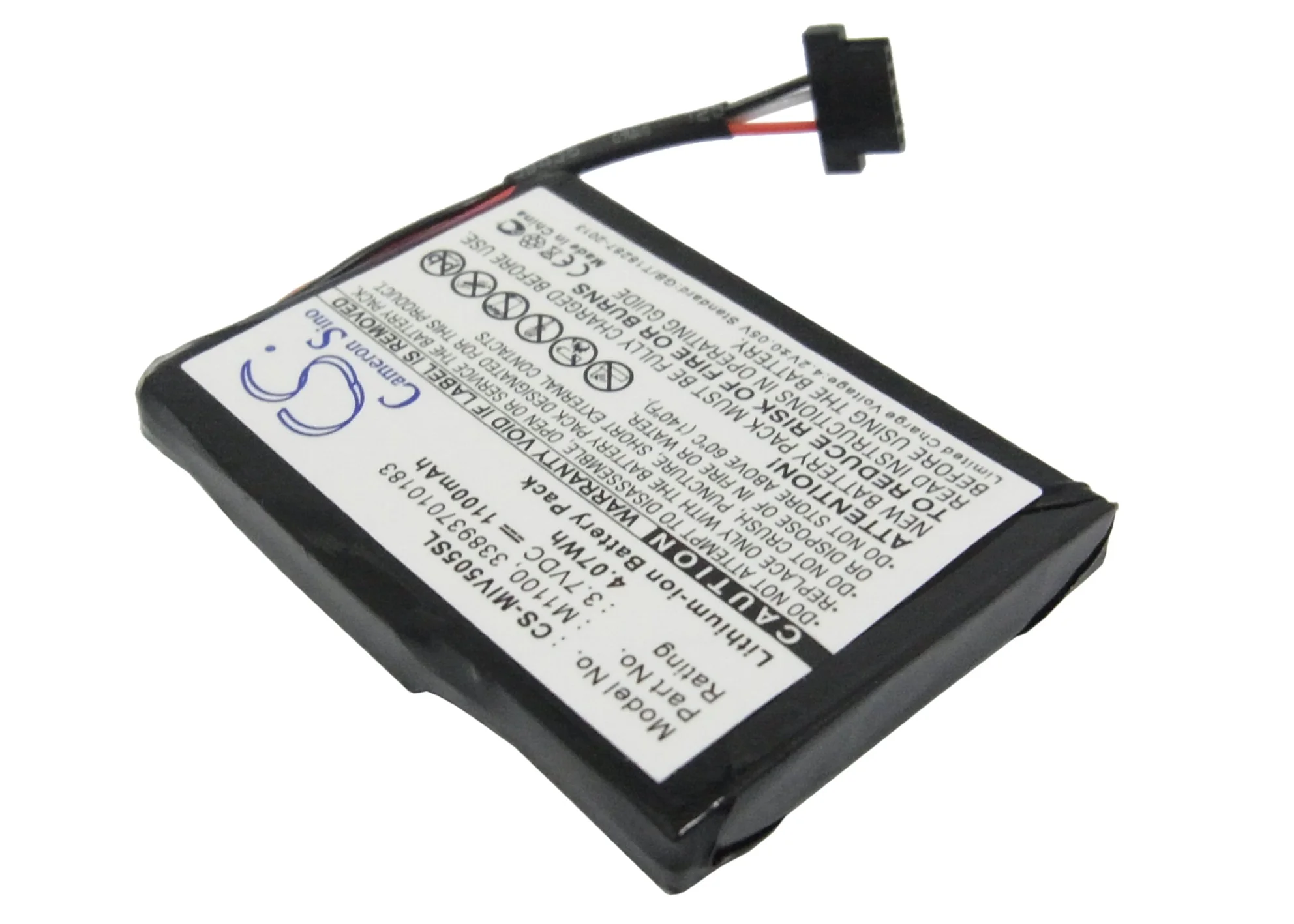 CS-MIV505SL : Battery for Mitac Mio Spirit V505 TV, Mio Spirit V735 TV - Replaces Mitac M1100, 338937010183 - Image 2