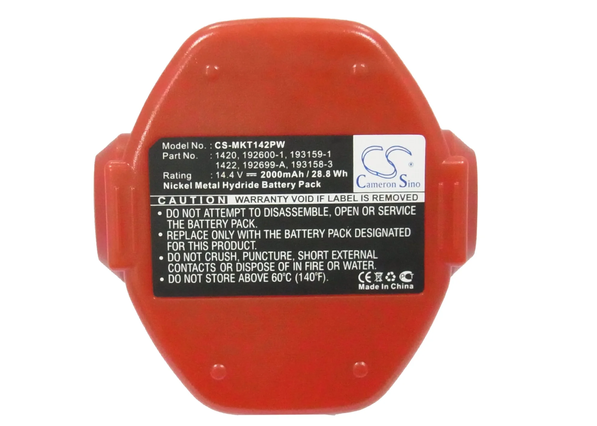 CS-MKT142PW : Battery for Makita 1051D, 1051DWA, 1051DWAE and others - Replaces Makita 1420, 1422, 192600-1 and others - Image 5