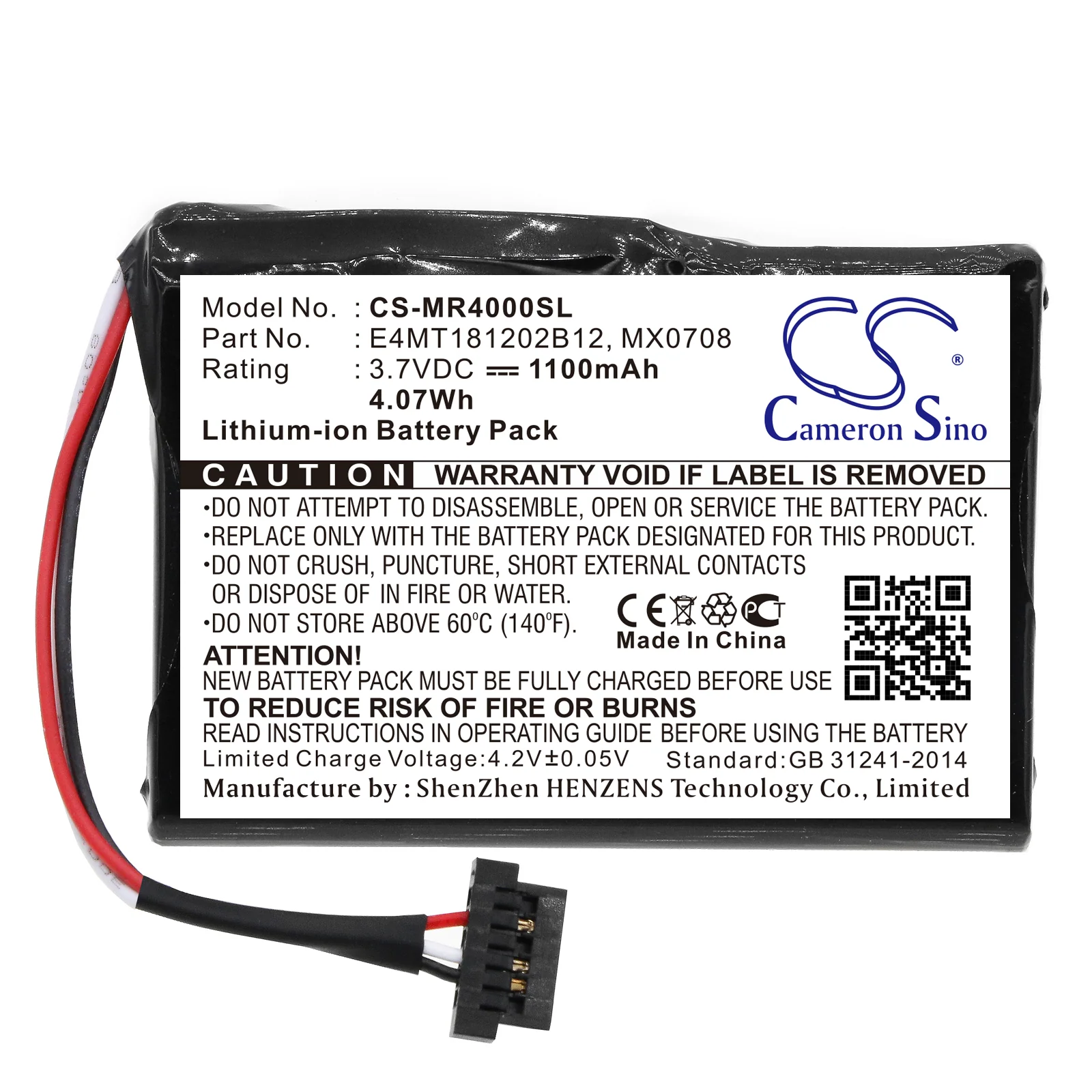 CS-MR4000SL : Battery for Magellan Maestro 4000, Maestro 4010, Maestro 4000T and others - Replaces Magellan 37-00030-001, E4MT181202B12, MX0708 - Image 3