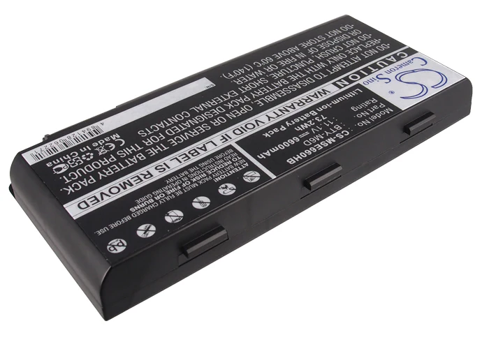 CS-MSE660HB : Battery for MSI GX780R, GX780R-i548LW7P, GX780R-024CS and others - Replaces MSI BTY-M6D - Image 2