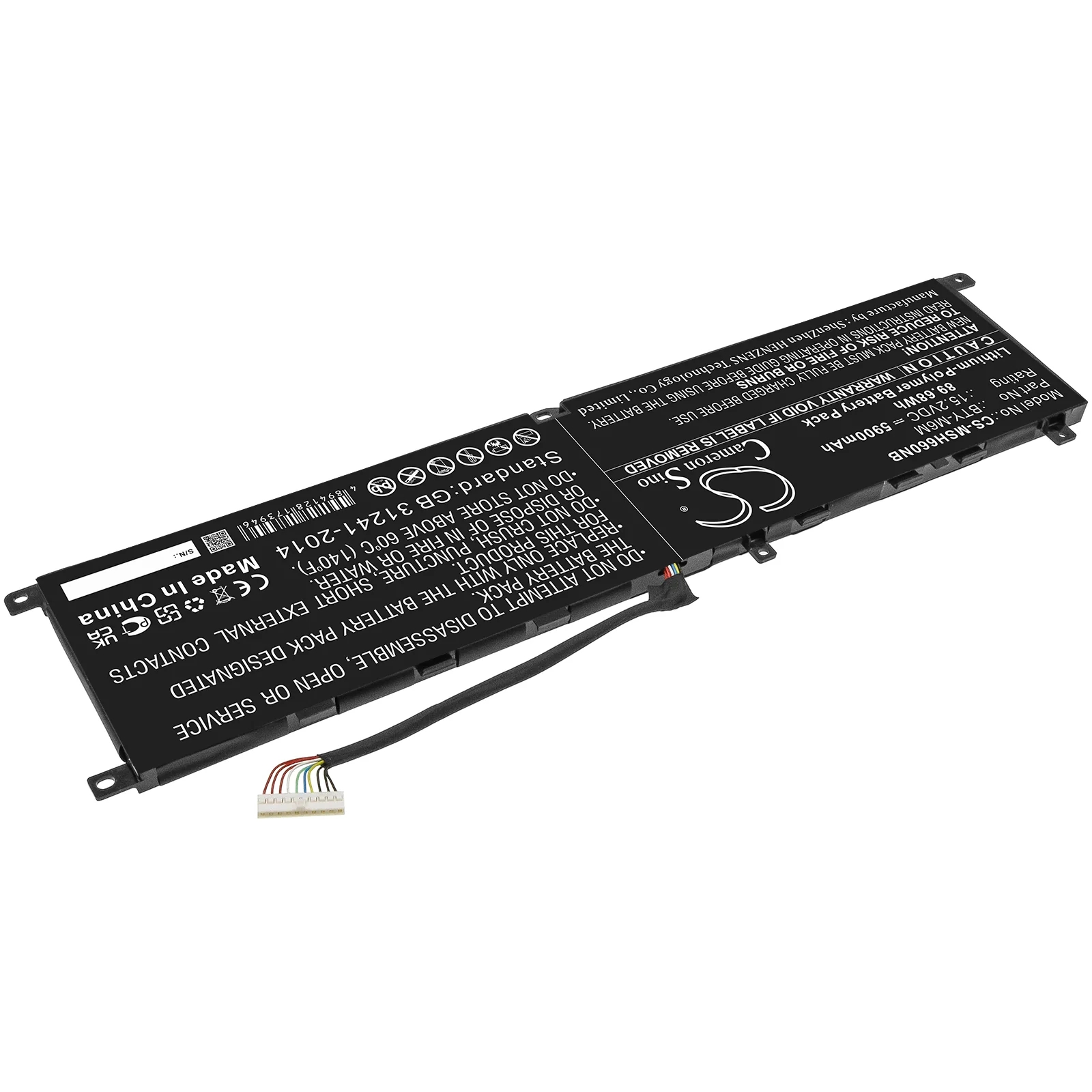 CS-MSH660NB : Battery for MSI Gs66 Stealth, Ge66 Raider, Ge66 Dragonshield 10sgs and others - Replaces MSI BTY-M6M - Image 2
