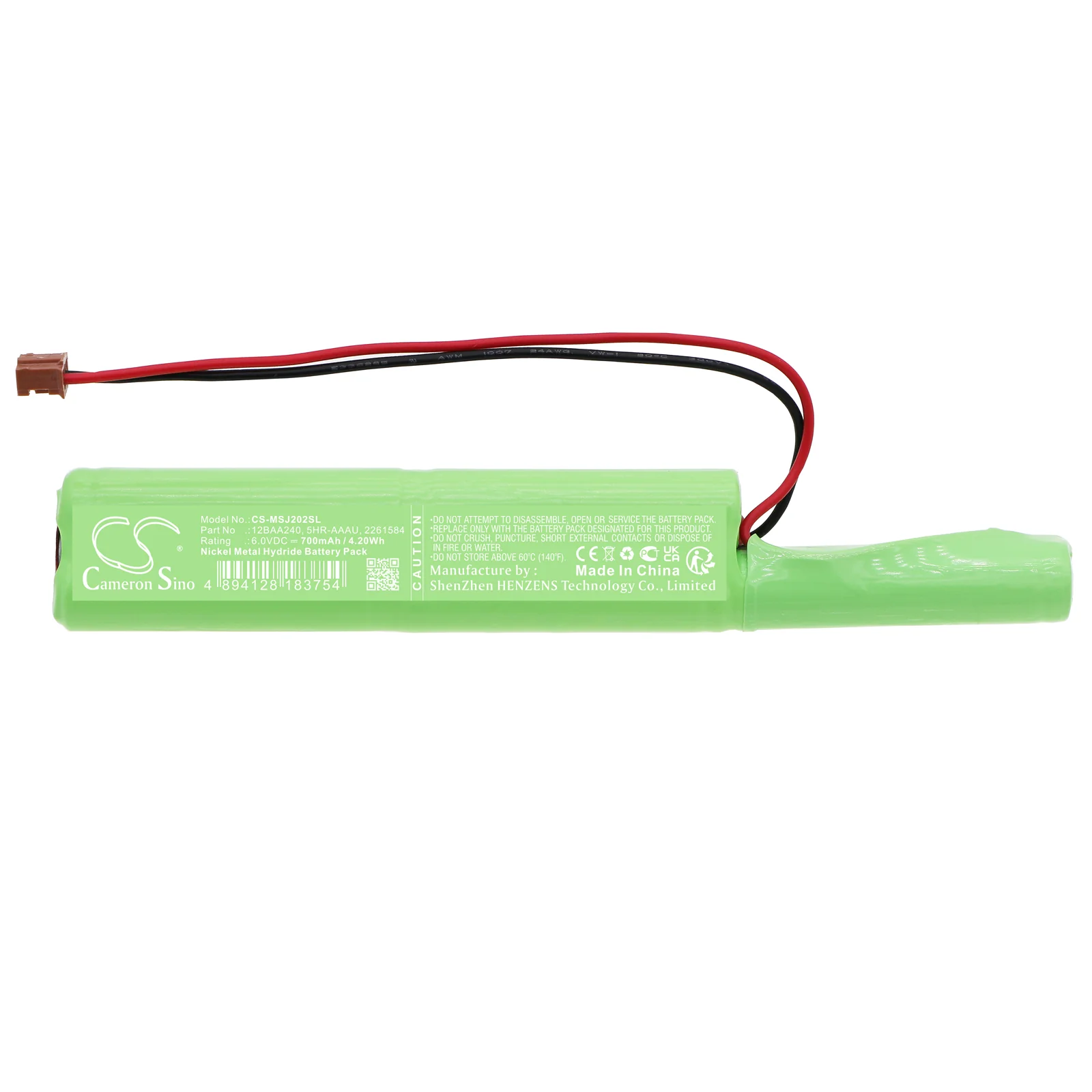CS-MSJ202SL : Battery for Mitutoyo Surftest SJ-201 - Replaces Mitutoyo 12BAA240, 5HR-AAAU, 2261584 - Image 5