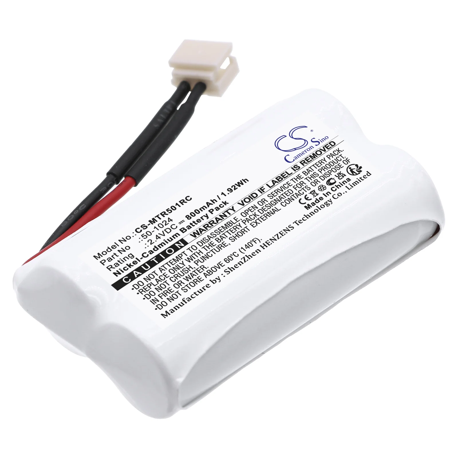 CS-MTR501RC : Battery for MTH Trains Proto Sound - Replaces MTH Trains 50-1024