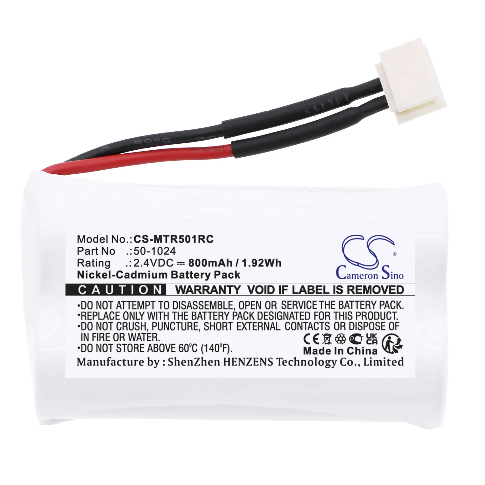CS-MTR501RC : Battery for MTH Trains Proto Sound - Replaces MTH Trains 50-1024 - Image 3