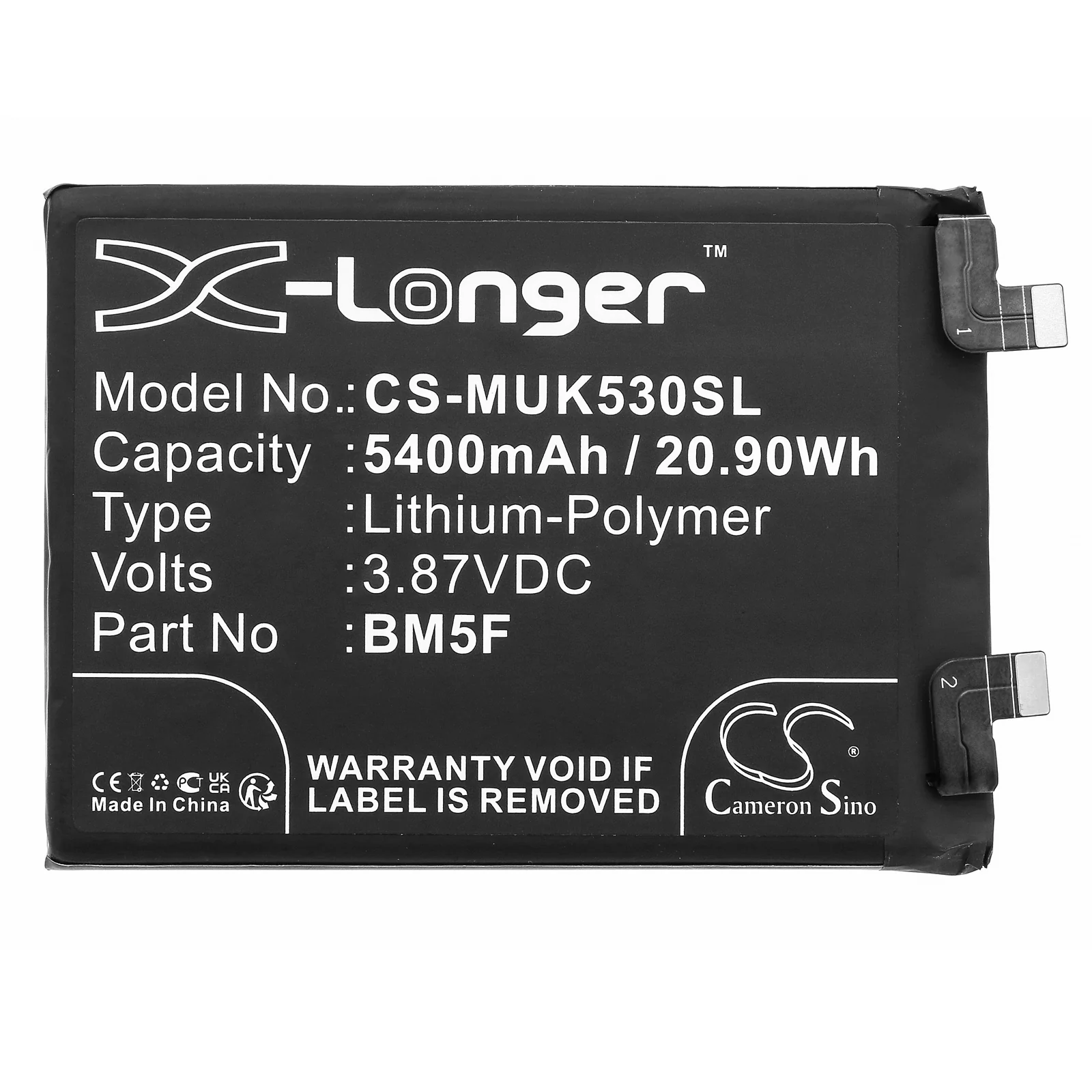 CS-MUK530SL : Battery for Redmi K50, K50 5G, 22041211AC - Replaces Redmi BM5F - Image 3