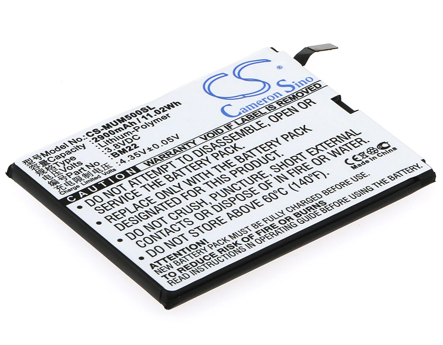 CS-MUM500SL : Battery for Xiaomi Mi5, Mi5 Gold Edition, Mi5 Gold Edition Dual SIM and others - Replaces Xiaomi BM22