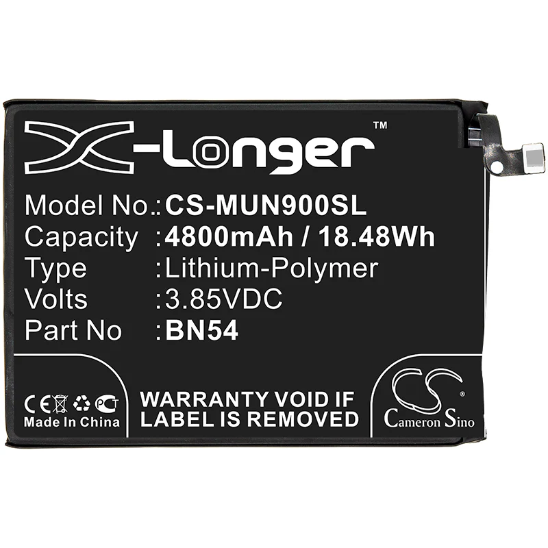 CS-MUN900SL : Battery for Xiaomi Note 9, Redmi 10X 4G, M2003J15SC and others - Replaces Xiaomi BN54 - Image 3