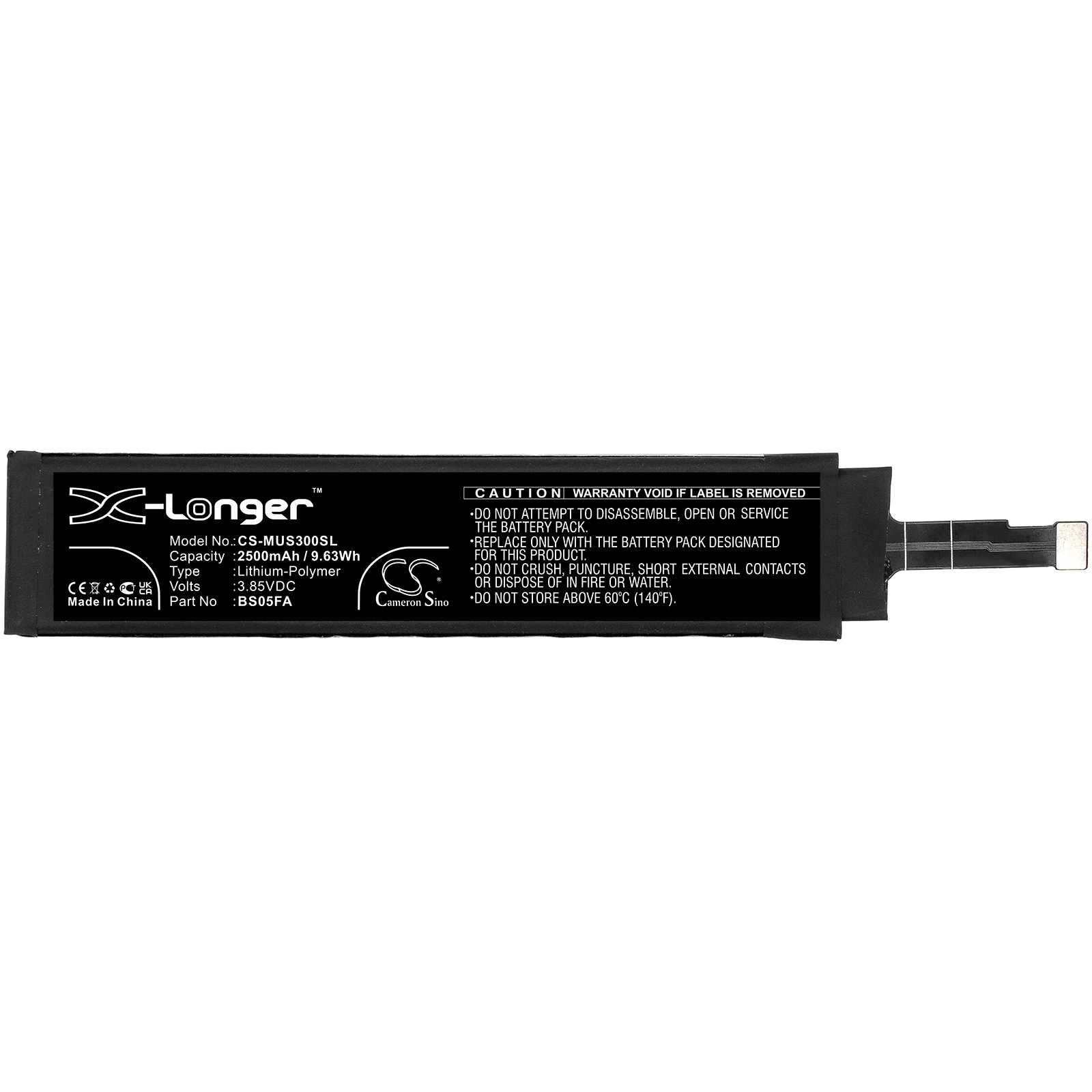CS-MUS300SL : Battery for Xiaomi Black Shark 3 Pro, Black Shark 3 Pro 5G, MBU-H0 - Replaces Xiaomi BS05FA - Image 3