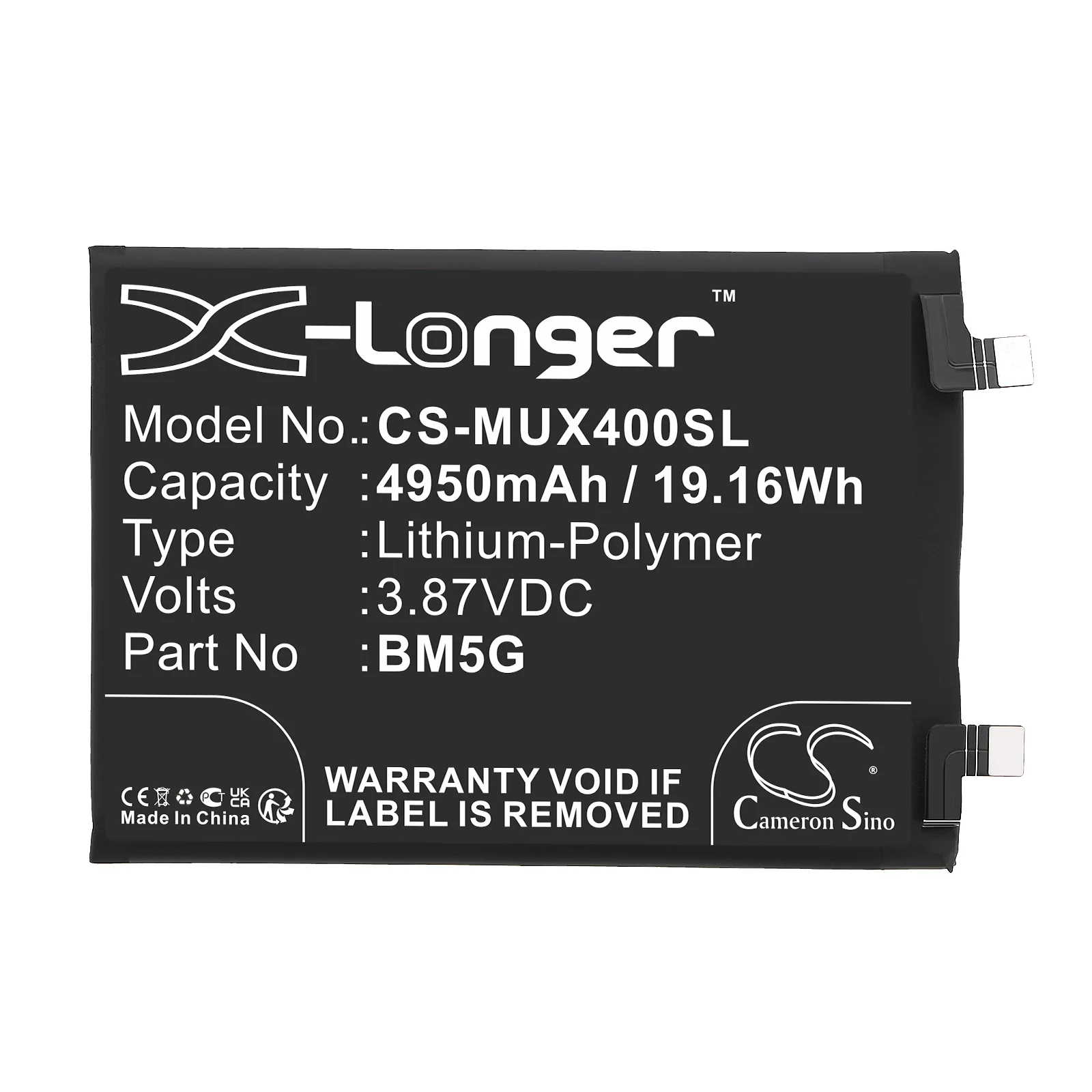CS-MUX400SL : Battery for Poco X4 GT - Replaces Poco BM5G - Image 3