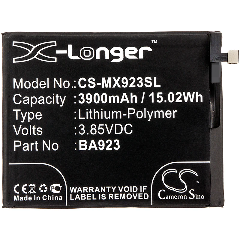 CS-MX923SL : Battery for MeiZu Note 9, M923Q, M1923 - Replaces MeiZu BA923 - Image 4